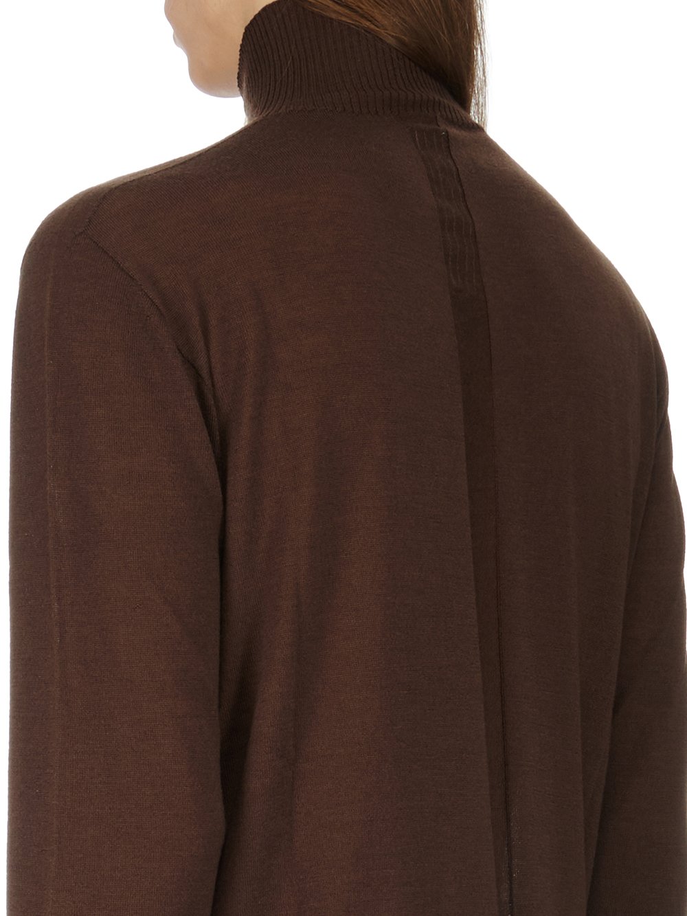 RICK OWENS FW23 LUXOR OVERSIZED TURTLE IN BROWN LIGHTWEIGHT RASATO KNIT