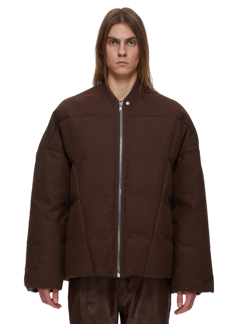 RICK OWENS FW23 LUXOR FLIGHT JKT IN BROWN HEAVY MOLESKIN