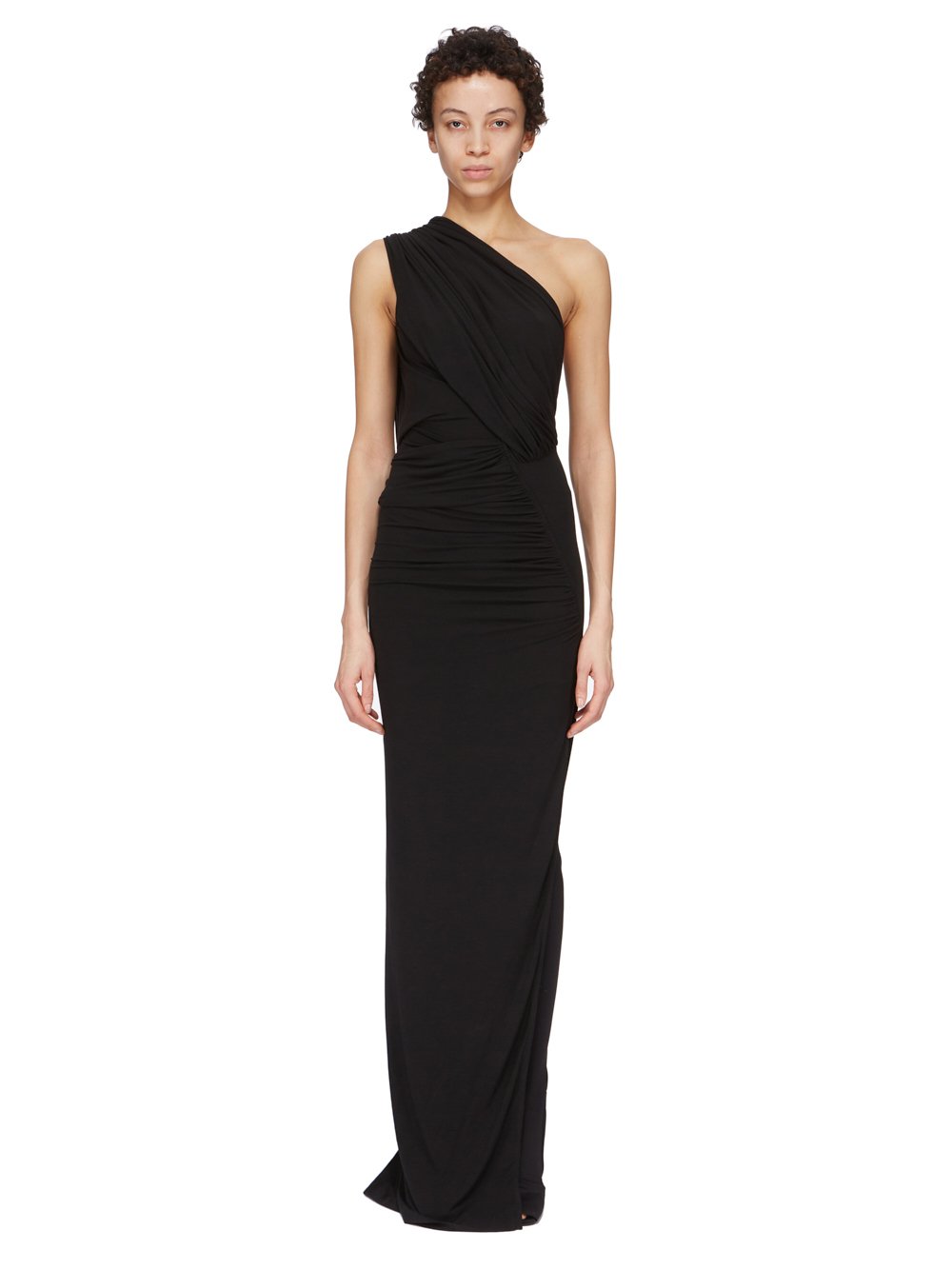 RICK OWENS FW23 LUXOR HERA GOWN IN BLACK MODAL CASHMERE JERSEY