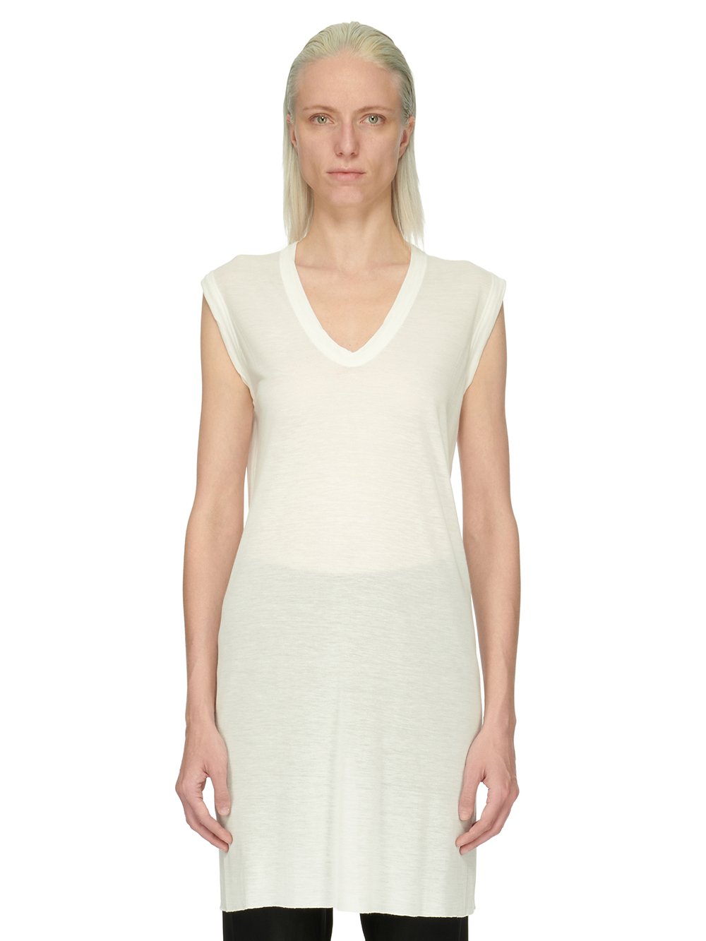 RICK OWENS FOREVER BASIC SL T IN MILK VISCOSE SILK JERSEY RICK OWENS FOREVER BASIC SL T IN MILK VISCOSE SILK JERSEY