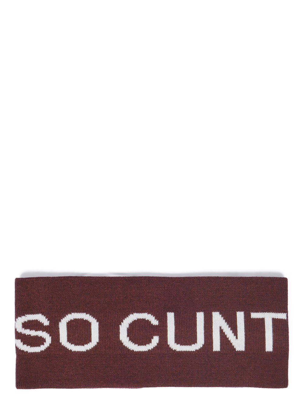 RICK OWENS FW23 LUXOR SO CUNT HEADBAND  IN MAUVE AND MILK COTTON KNIT