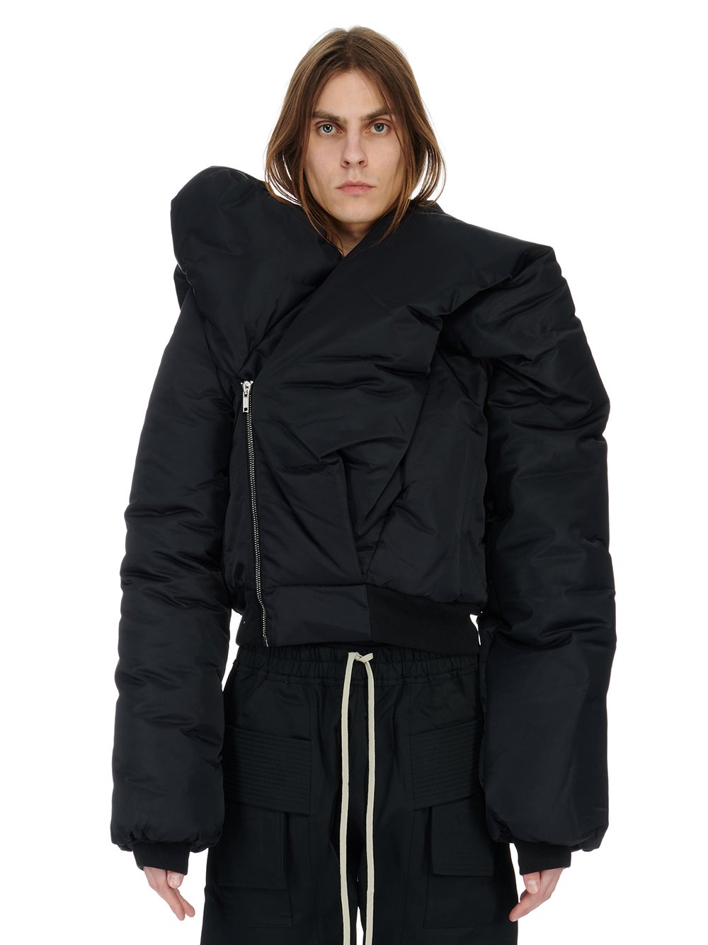 RICK OWENS FW23 LUXOR DOLL BOMBER IN BLACK RECYCLED BOMBER RICK OWENS FW23 LUXOR DOLL BOMBER IN BLACK RECYCLED BOMBER