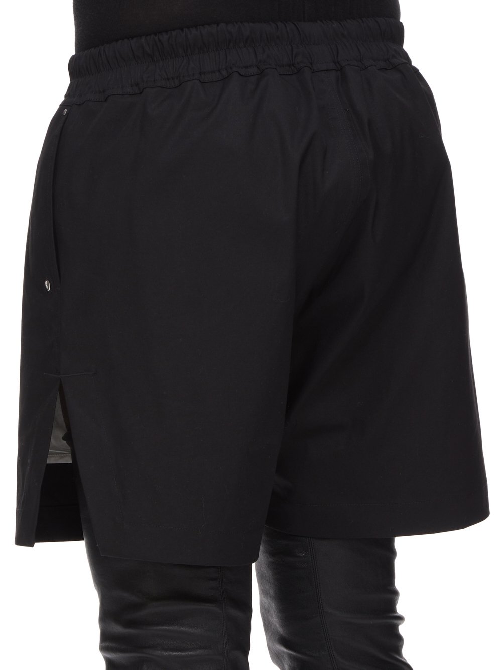 RICK OWENS FW23 LUXOR BELA BOXERS IN   BLACK HEAVY COTTON POPLIN