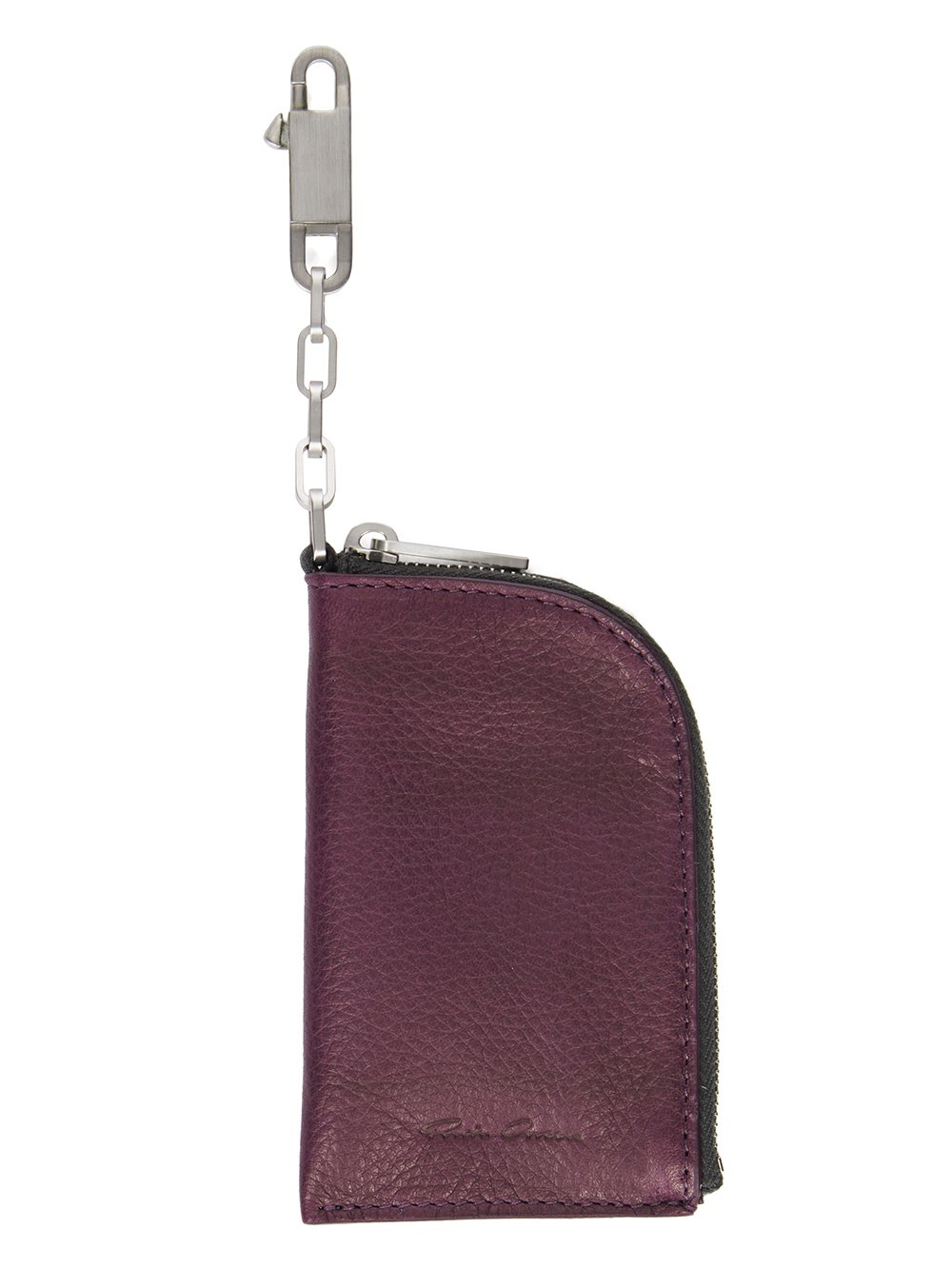 RICK OWENS FW23 LUXOR HOOK WALLET IN AMETHYST PURPLE SOFT GRAIN COW LEATHER RICK OWENS FW23 LUXOR HOOK WALLET IN AMETHYST PURPLE SOFT GRAIN COW LEATHER