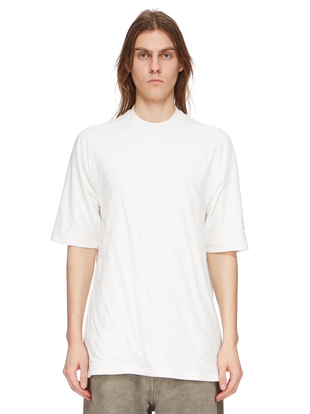 RICK OWENS FW23 LUXOR TOMMY T IN MILK MEDIUM WEIGHT COTTON JERSEY RICK OWENS FW23 LUXOR TOMMY T IN MILK MEDIUM WEIGHT COTTON JERSEY