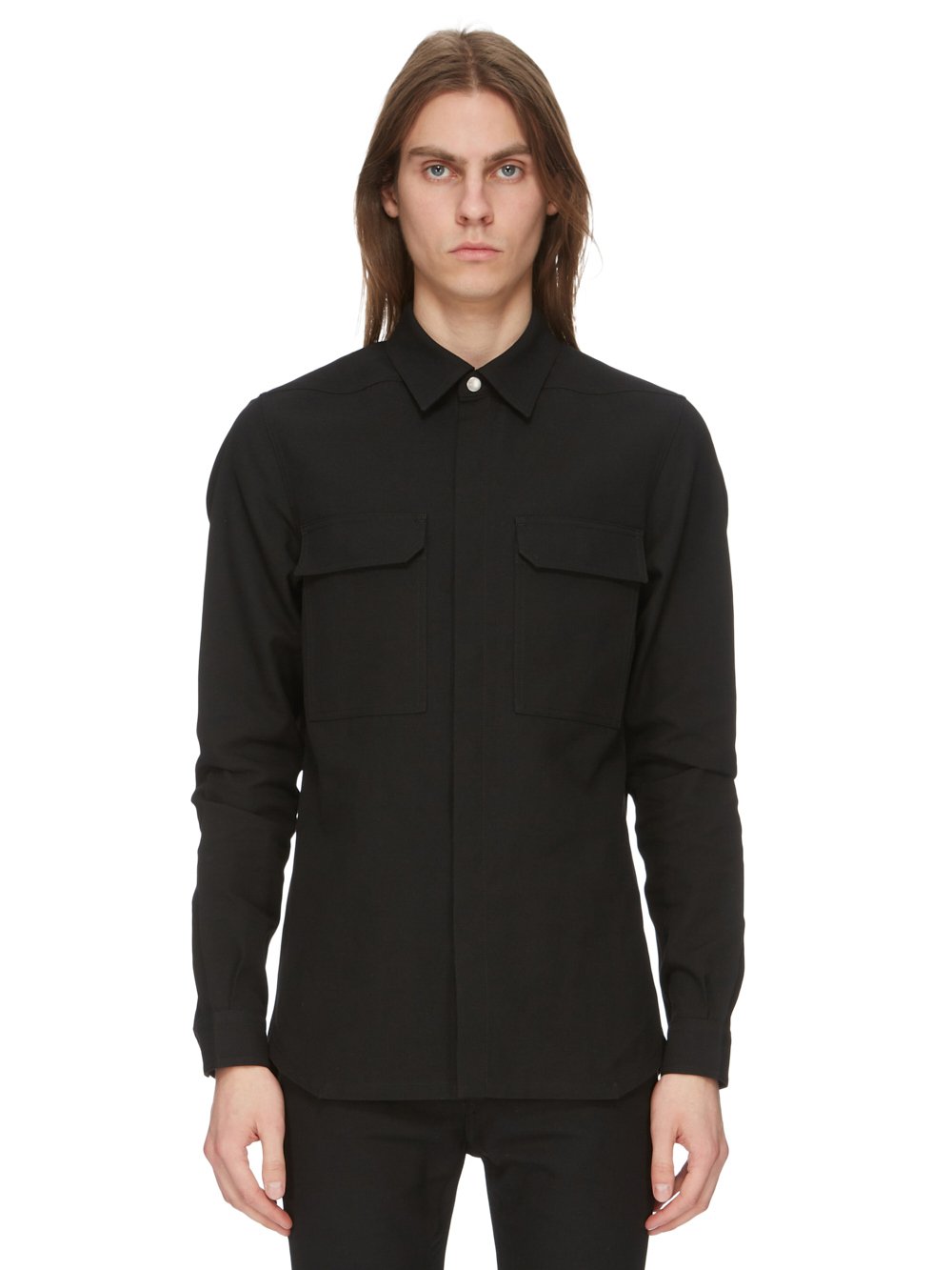 RICK OWENS FW23 LUXOR OUTERSHIRT IN RECYCLED POLYESTER TWILL