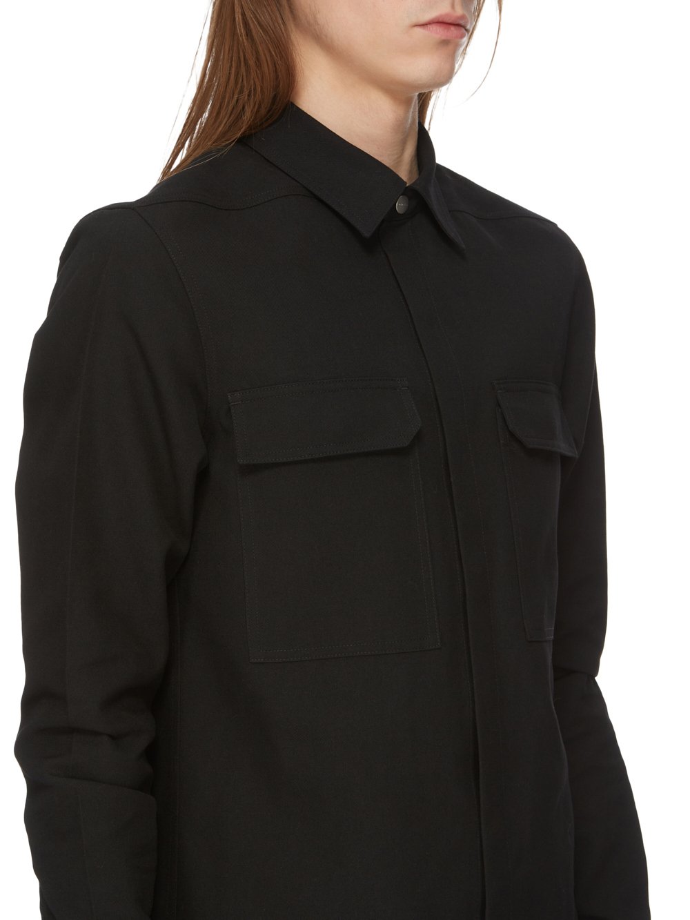 RICK OWENS FW23 LUXOR OUTERSHIRT IN RECYCLED POLYESTER TWILL