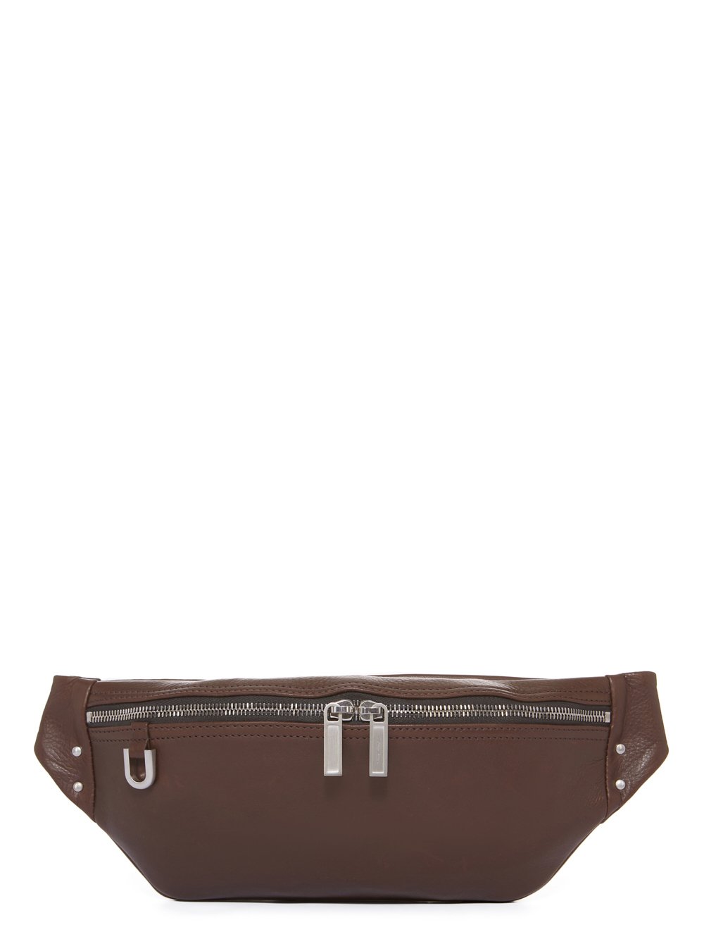 RICK OWENS FW23 LUXOR GEO BUMBAG IN BROWN SOFT GRAIN COW LEATHER RICK OWENS FW23 LUXOR GEO BUMBAG IN BROWN SOFT GRAIN COW LEATHER