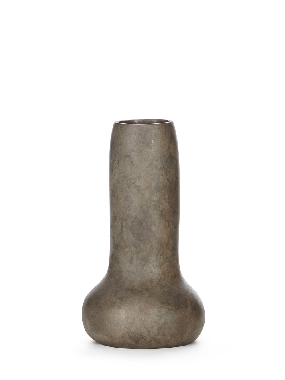 RICK OWENS BUD VASE IN NITRATE BRONZE FEATURES A OVAL SHAPE BOTTOM AND A MIDI-LENGTH NECK.