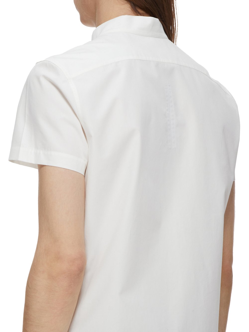 RICK OWENS FW23 LUXOR GOLF SHIRT IN MILK COTTON POPLIN