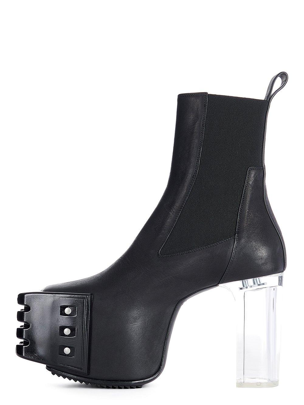 RICK OWENS FW23 LUXOR GRILLED PLATFORMS 45 IN BLACK GREYWOLF NUBUCK