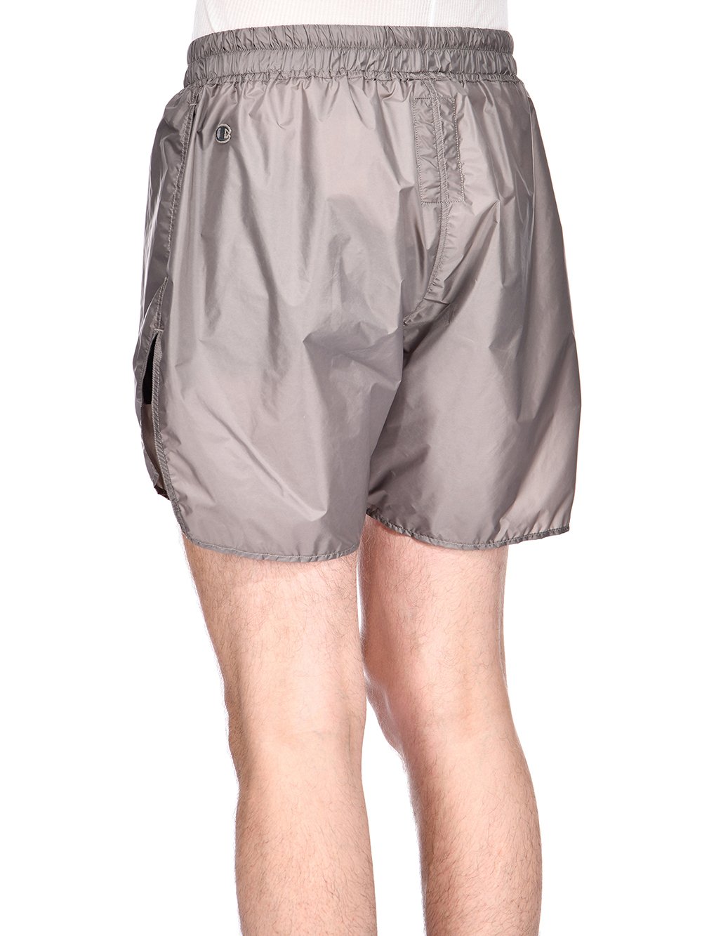 CHAMPION X RICK OWENS DOLPHIN BOXERS IN DUST GREY RECYCLED NYLON