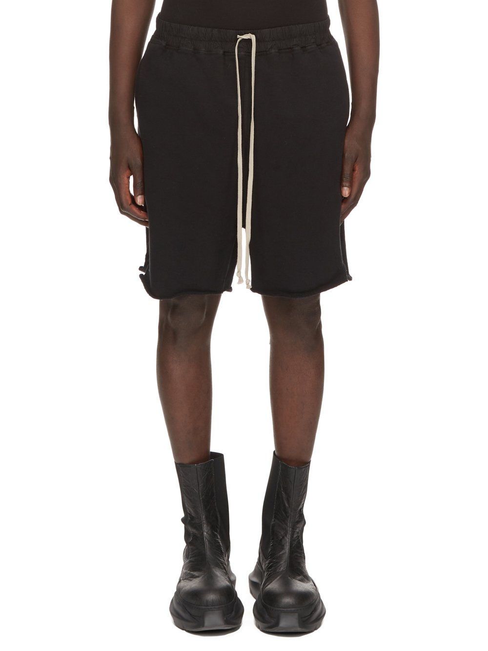 DRKSHDW FW23 LUXOR LONG BOXERS IN BLACK FURKA HEAVY SWEATSHIRT 