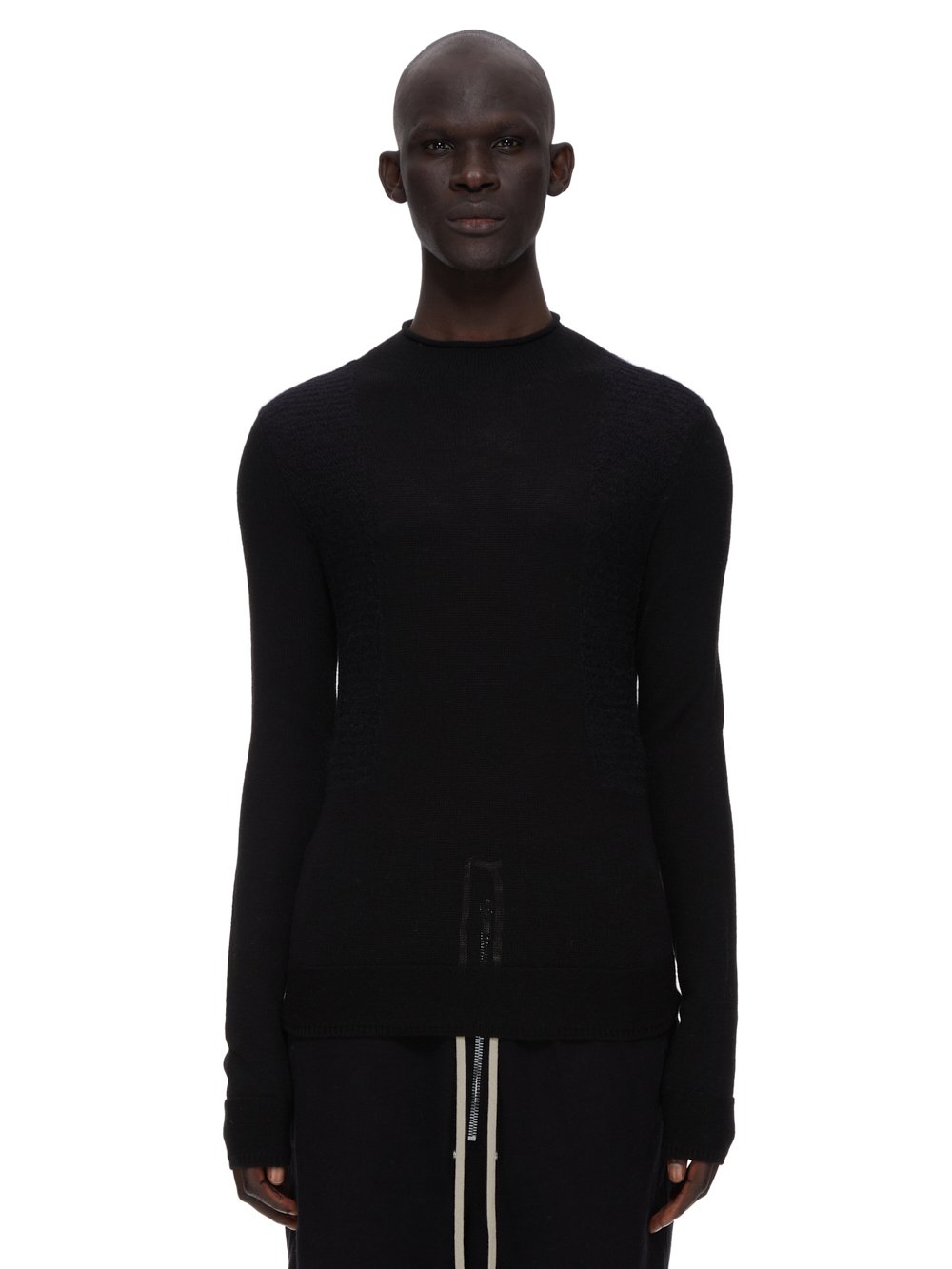 RICK OWENS FW23 LUXOR HARNESS IN BLACK HARNESS KNIT