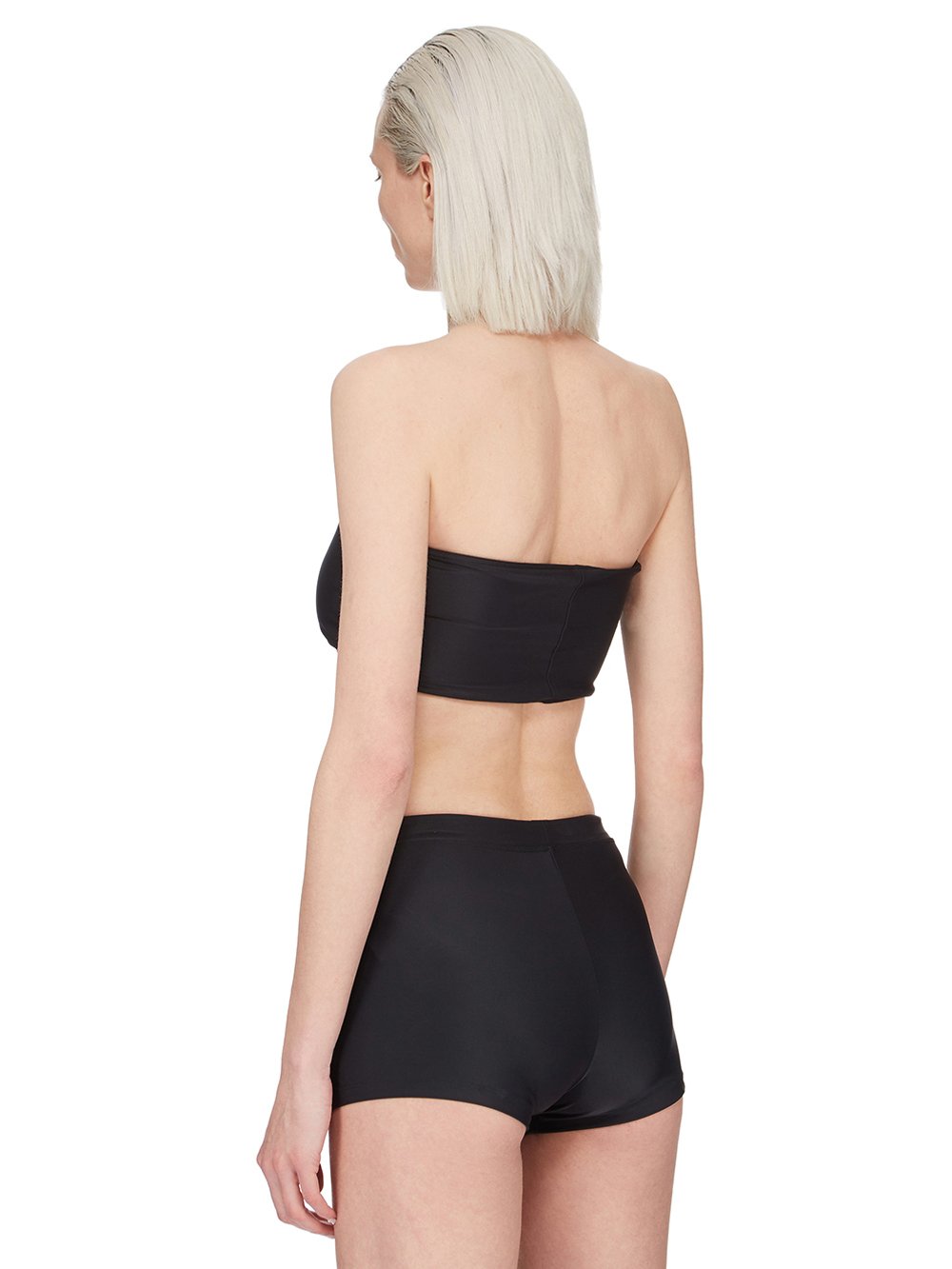 CHAMPION X RICK OWENS BRA IN BLACK RECYCLED NYLON SWIMWEAR JERSEY