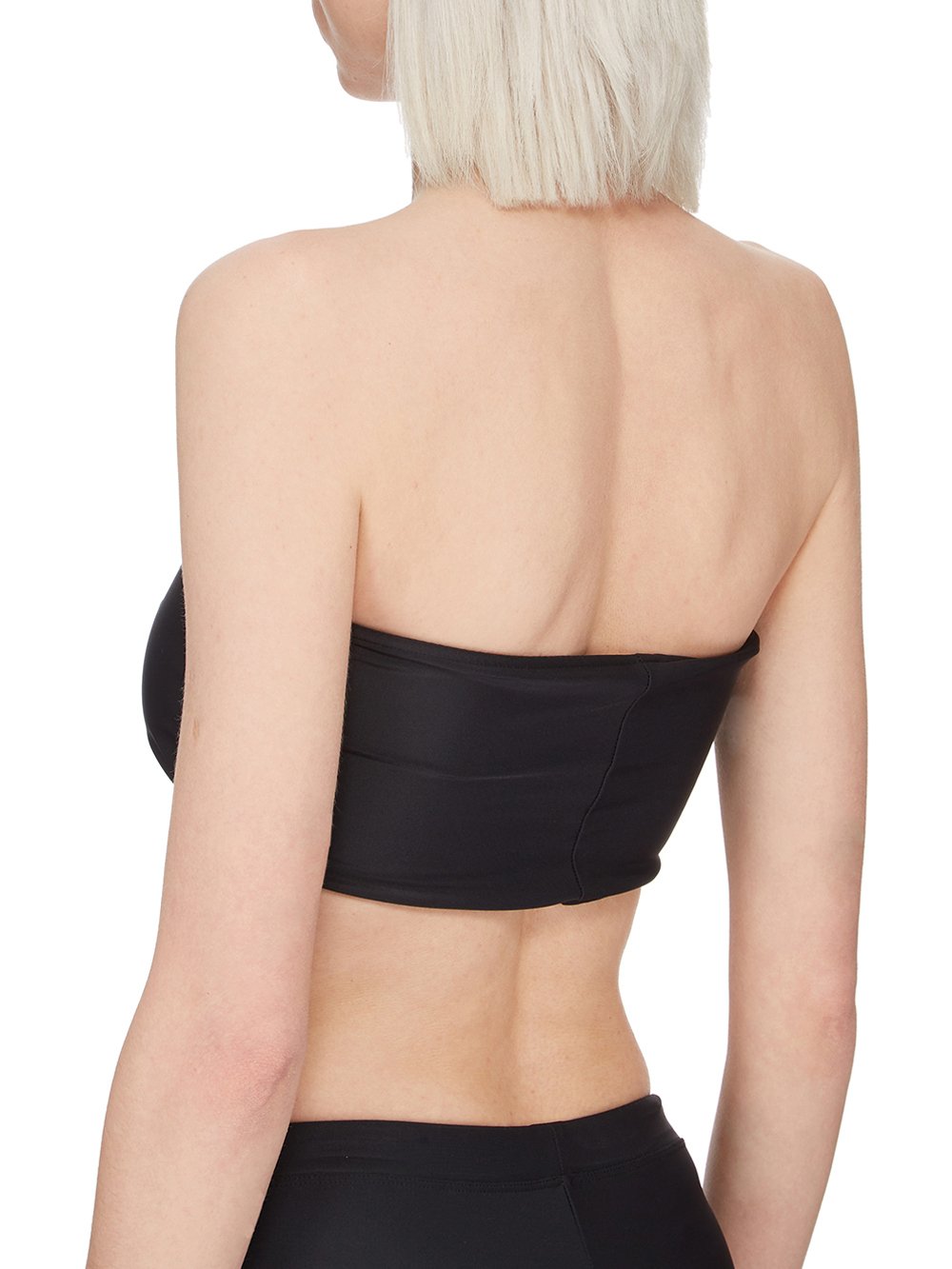 CHAMPION X RICK OWENS BRA IN BLACK RECYCLED NYLON SWIMWEAR JERSEY