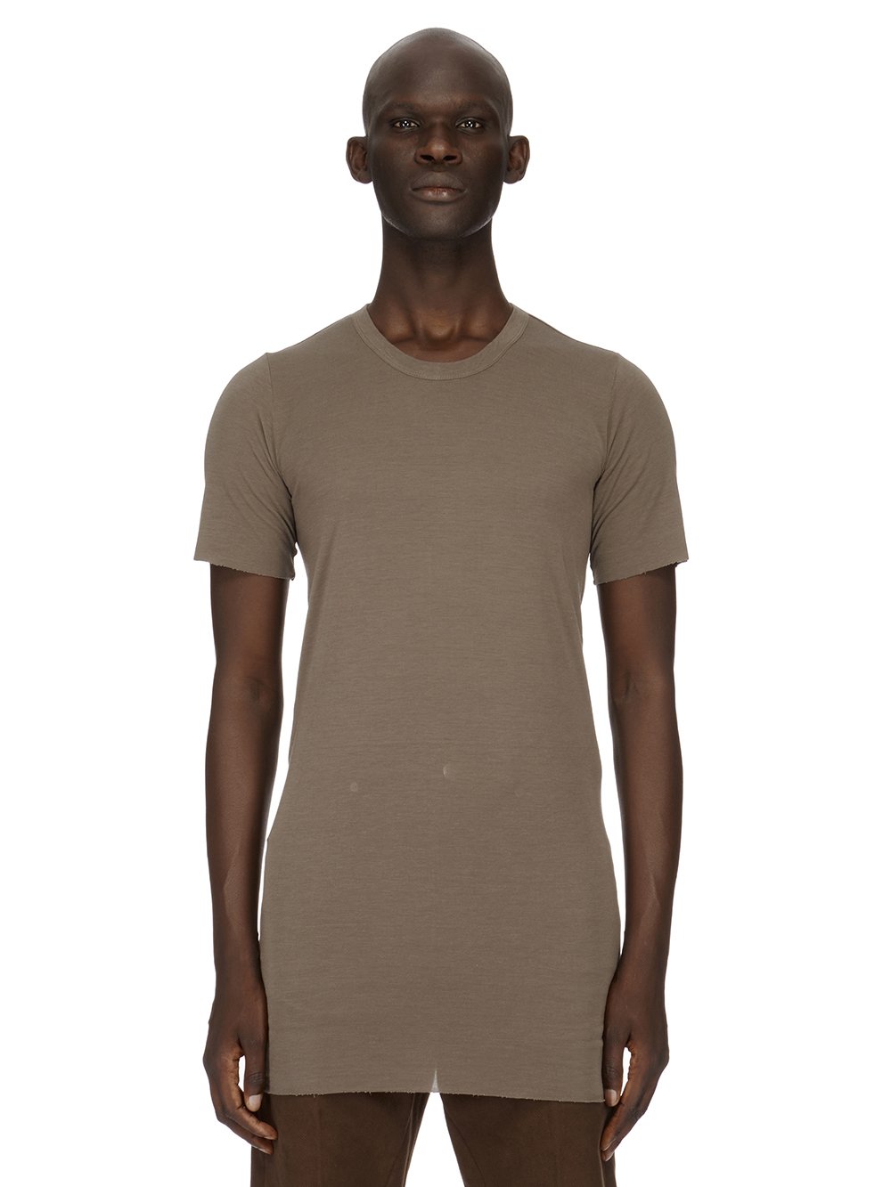 RICK OWENS FW23 LUXOR BASIC SS T IN DUST GREY VISCOSE SILK JERSEY