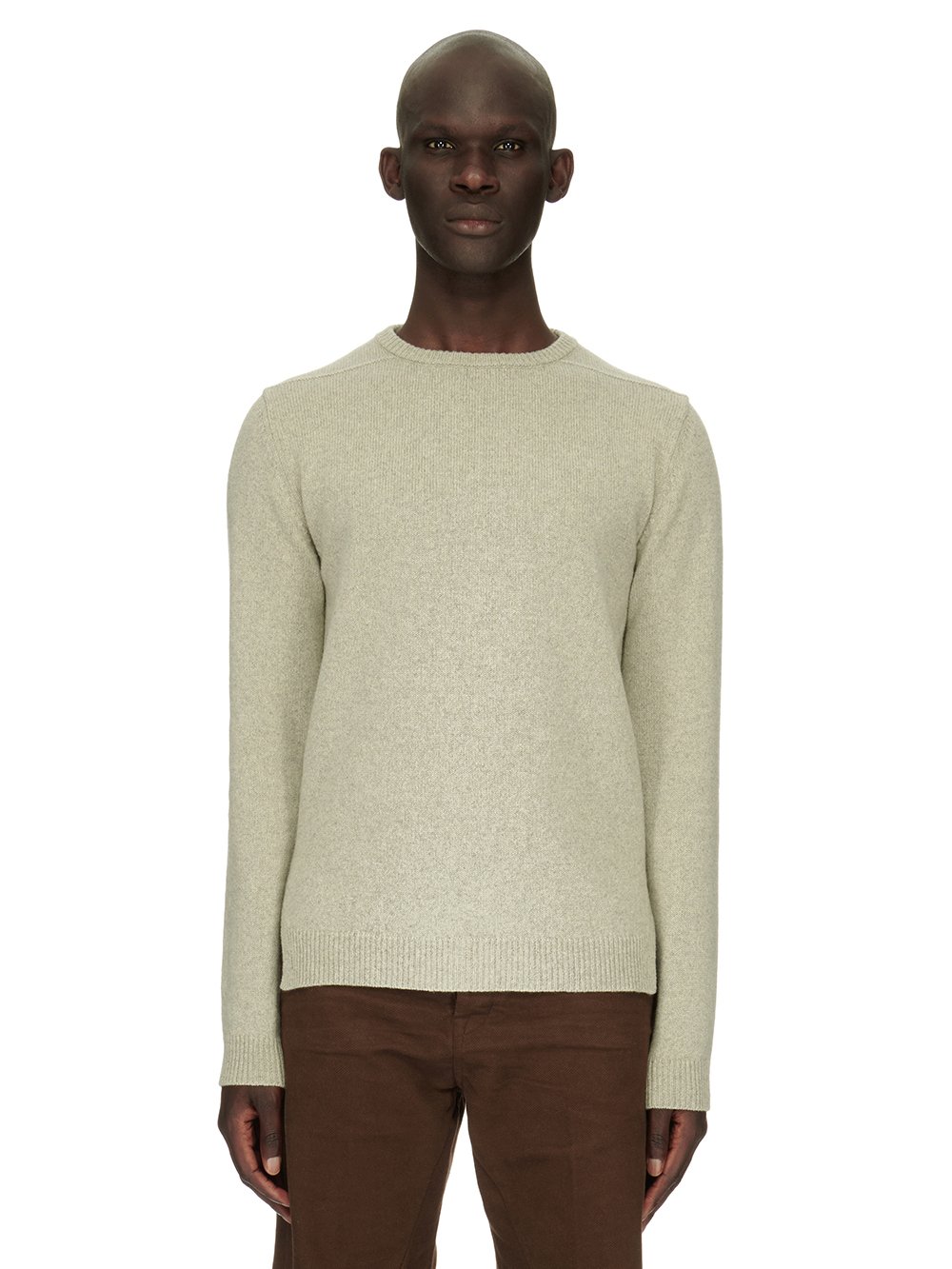 RICK OWENS FW23 LUXOR BIKER ROUND NECK IN PEARL RECYCLED CASHMERE KNIT RICK OWENS FW23 LUXOR BIKER ROUND NECK IN PEARL RECYCLED CASHMERE KNIT