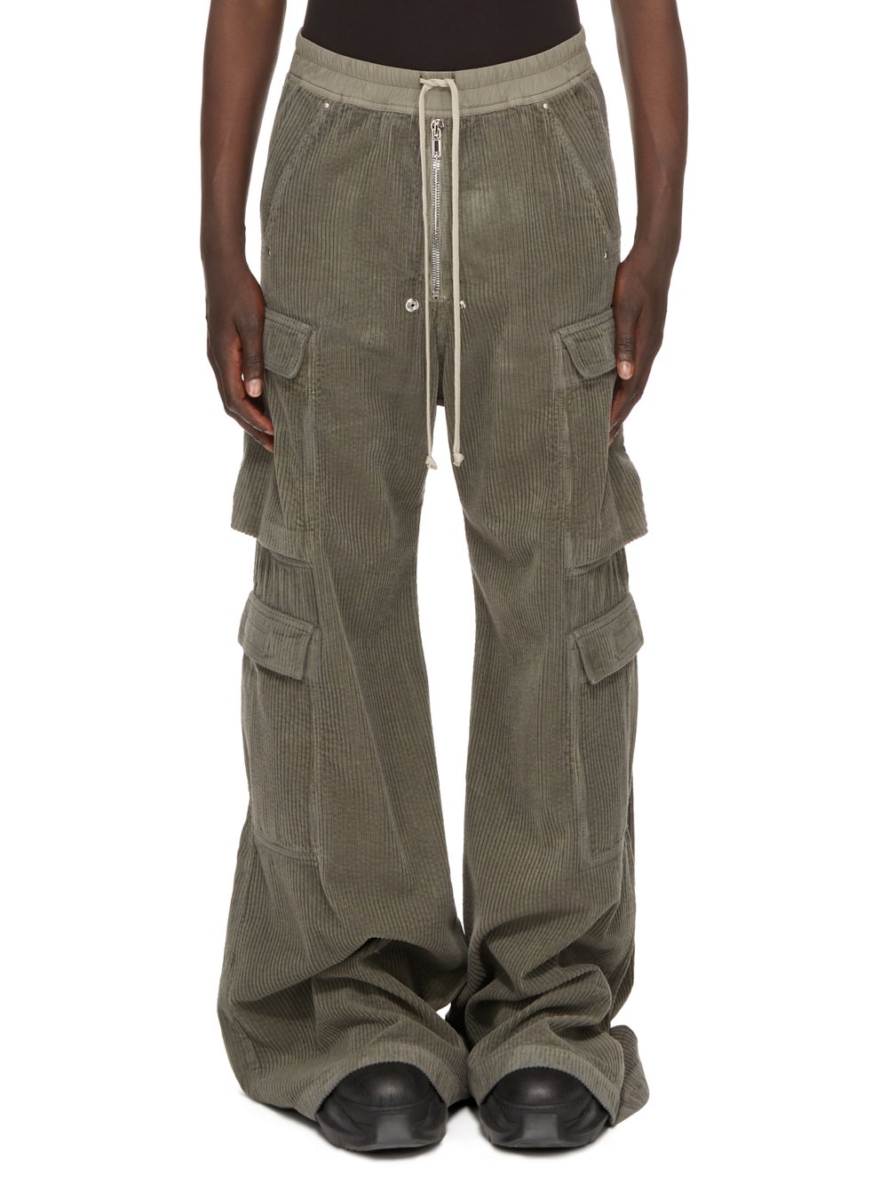 RICK OWENS FW23 LUXOR DOUBLE CARGO JUMBO BELAS IN HUSTLER BLUE WIDE COTTON CORDUROY