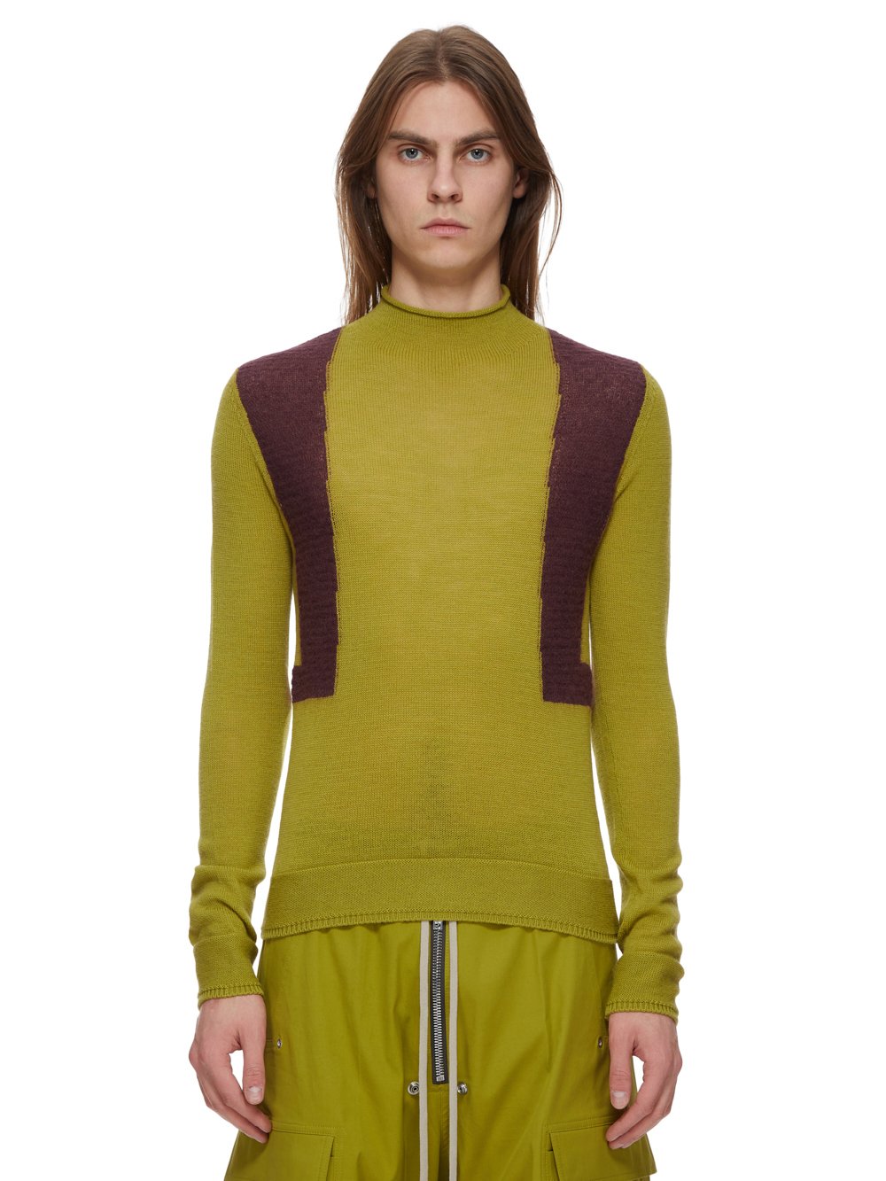 RICK OWENS FW23 LUXOR HARNESS IN ACID AND AMETHYST HARNESS KNIT
