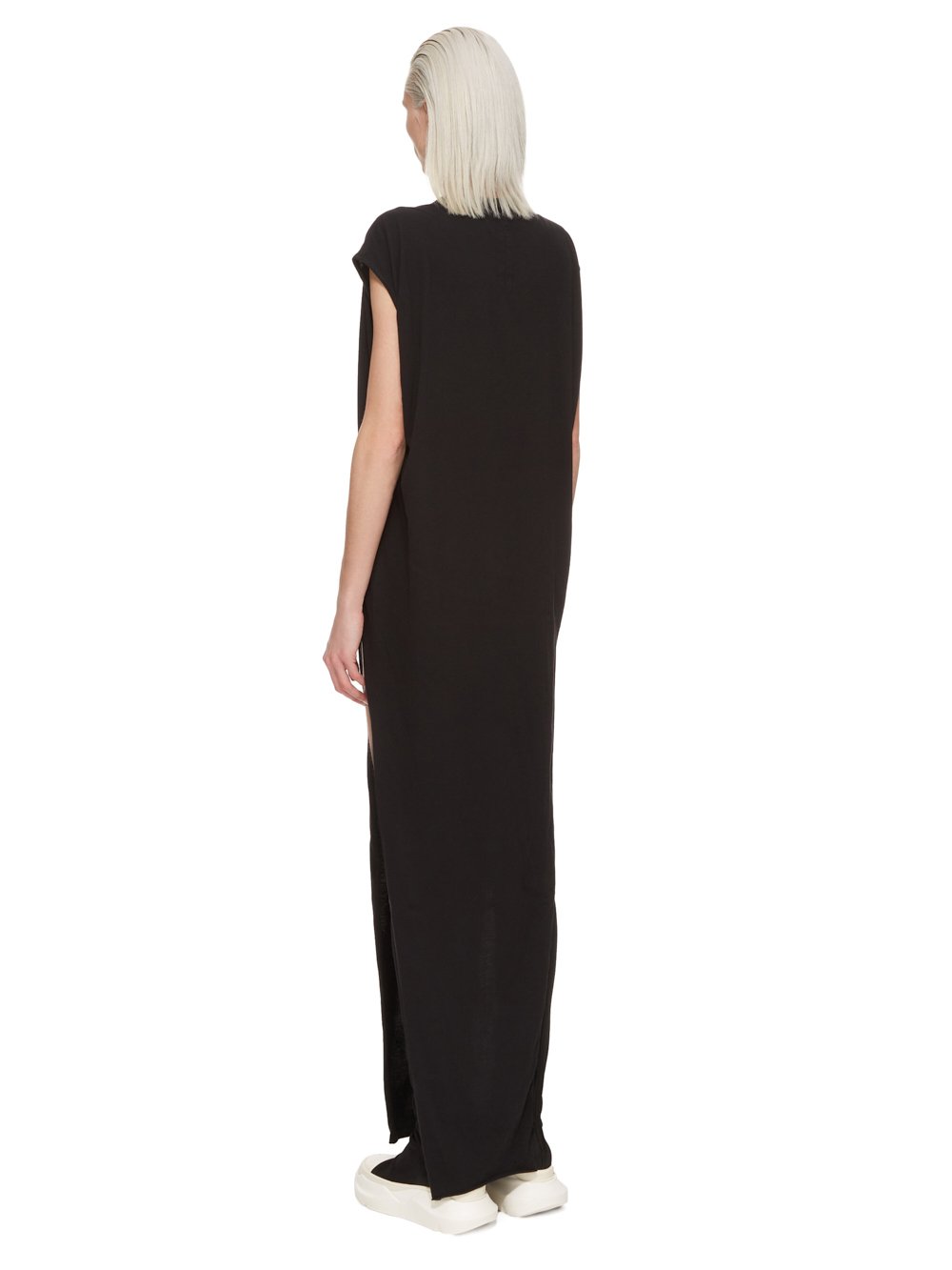 RICK OWENS FW23 LUXOR ARROWHEAD GOWN IN BLACK MEDIUM WEIGHT COTTON JERSEY 