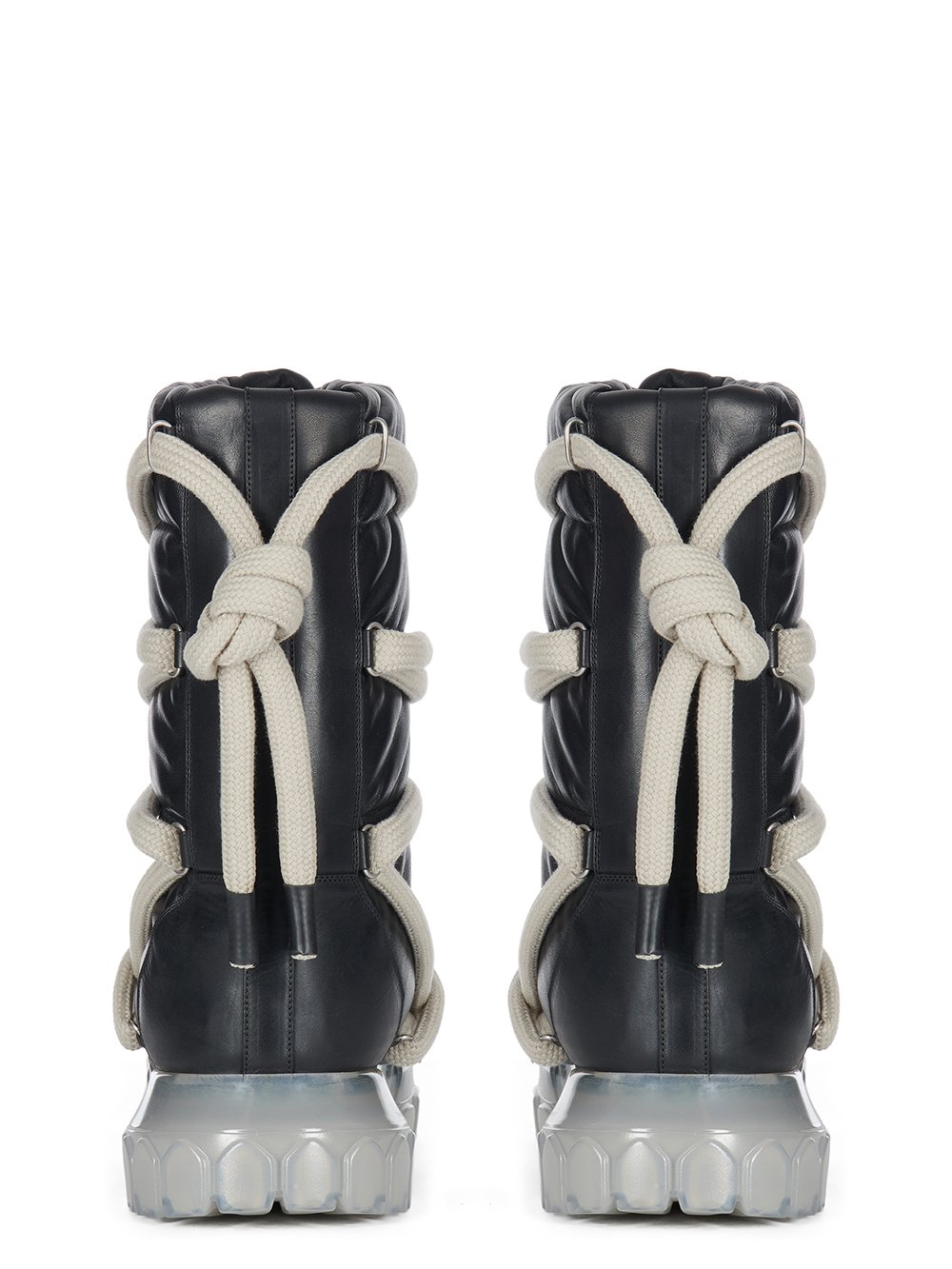 RICK OWENS FW23 LUXOR LUNAR TRACTOR IN BLACK PEACHED LAMBSKIN