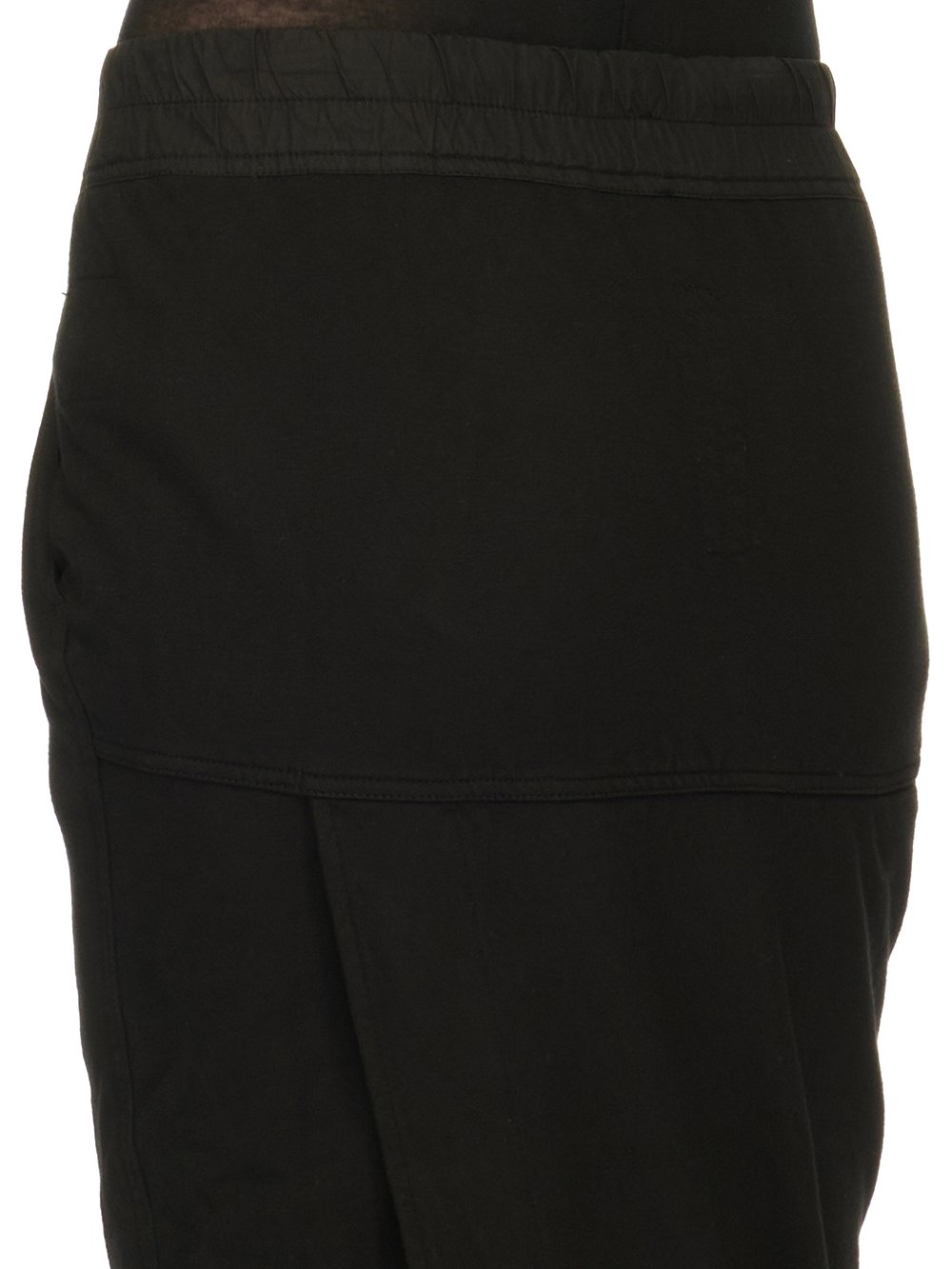DRKSHDW FW23 LUXOR PULL ON PILLAR SKIRT IN BLACK COMPACT HEAVY COTTON JERSEY