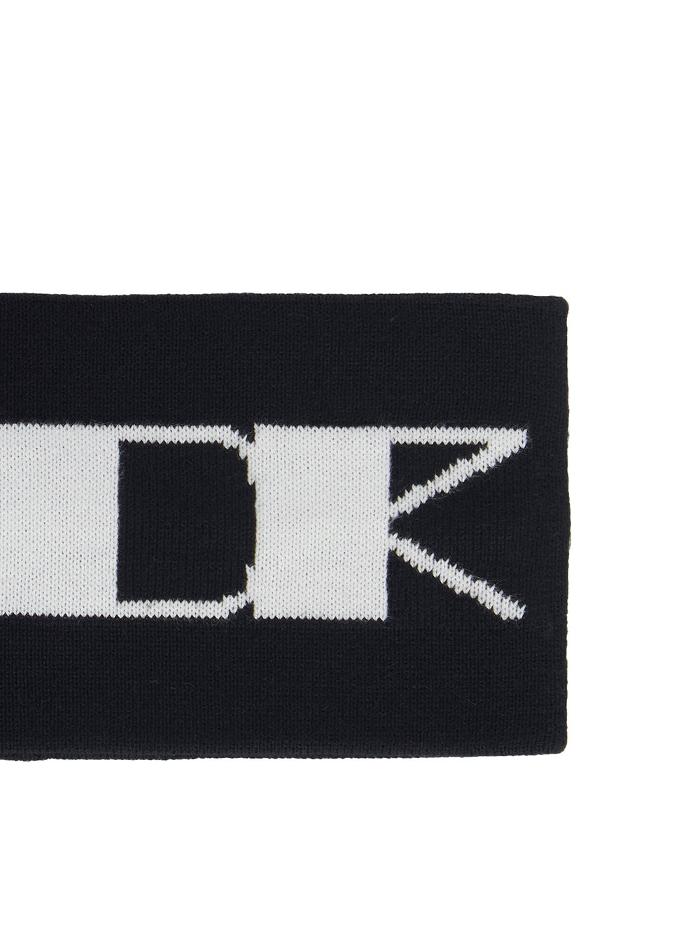 DRKSHDW FW23 LUXOR HRDR HEADBAND IN BLACK AND MILK COTTON KNIT