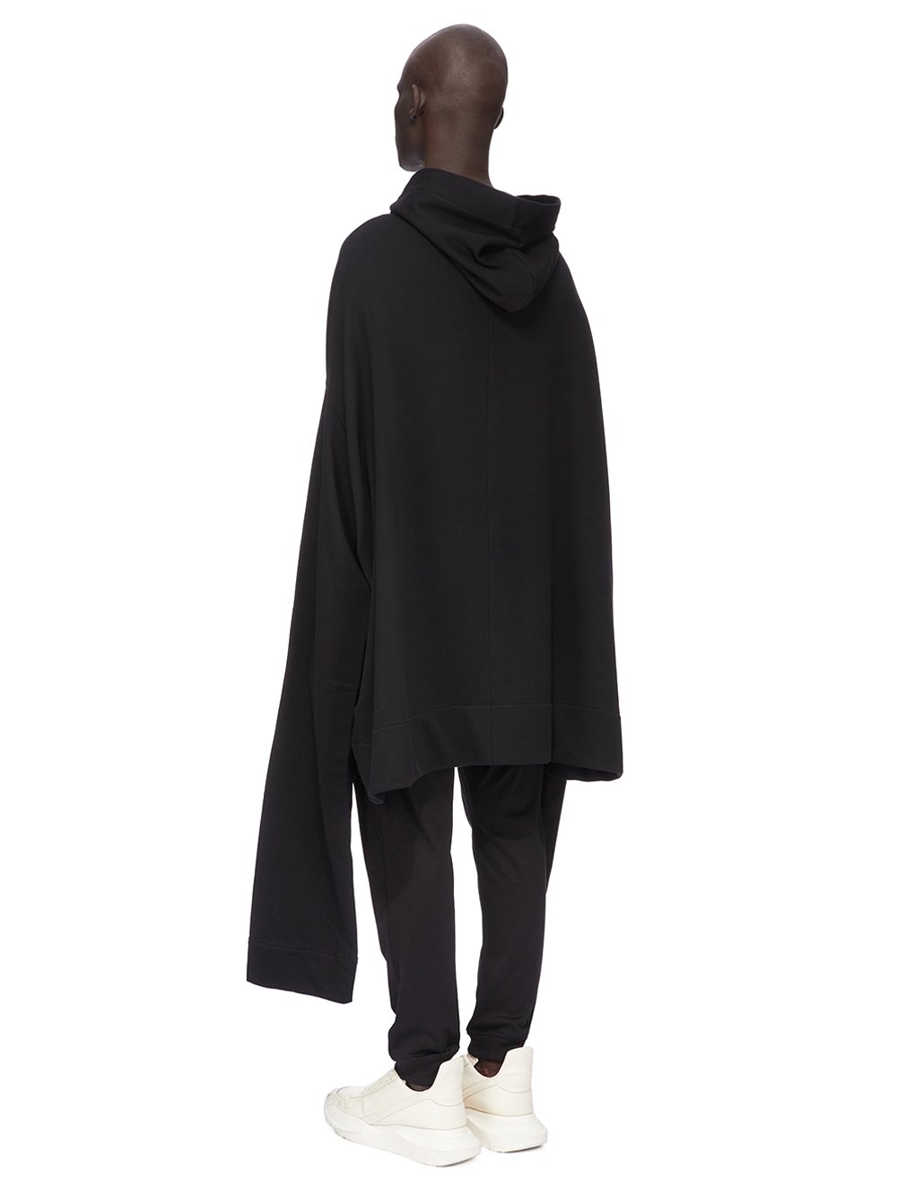 CHAMPION X RICK OWENS FLYPROOF TUNIC IN BLACK COMPACT COTTON FELPA