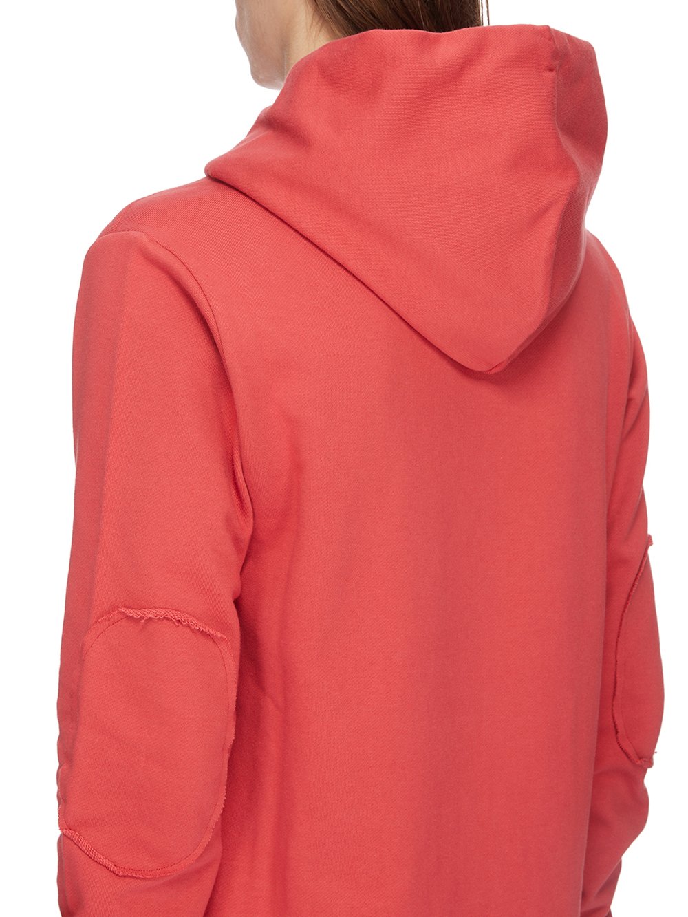 CHAMPION X RICK OWENS HOODED BODY IN CARNELIAN RED COMPACT COTTON FELPA