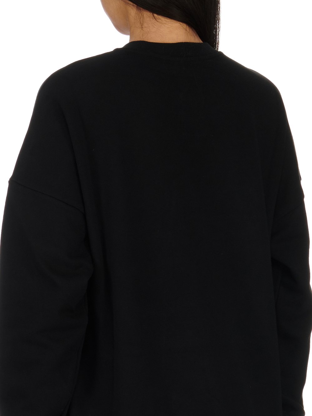 CHAMPION X RICK OWENS PULLOVER SWEAT IN BLACK COMPACT COTTON FELPA