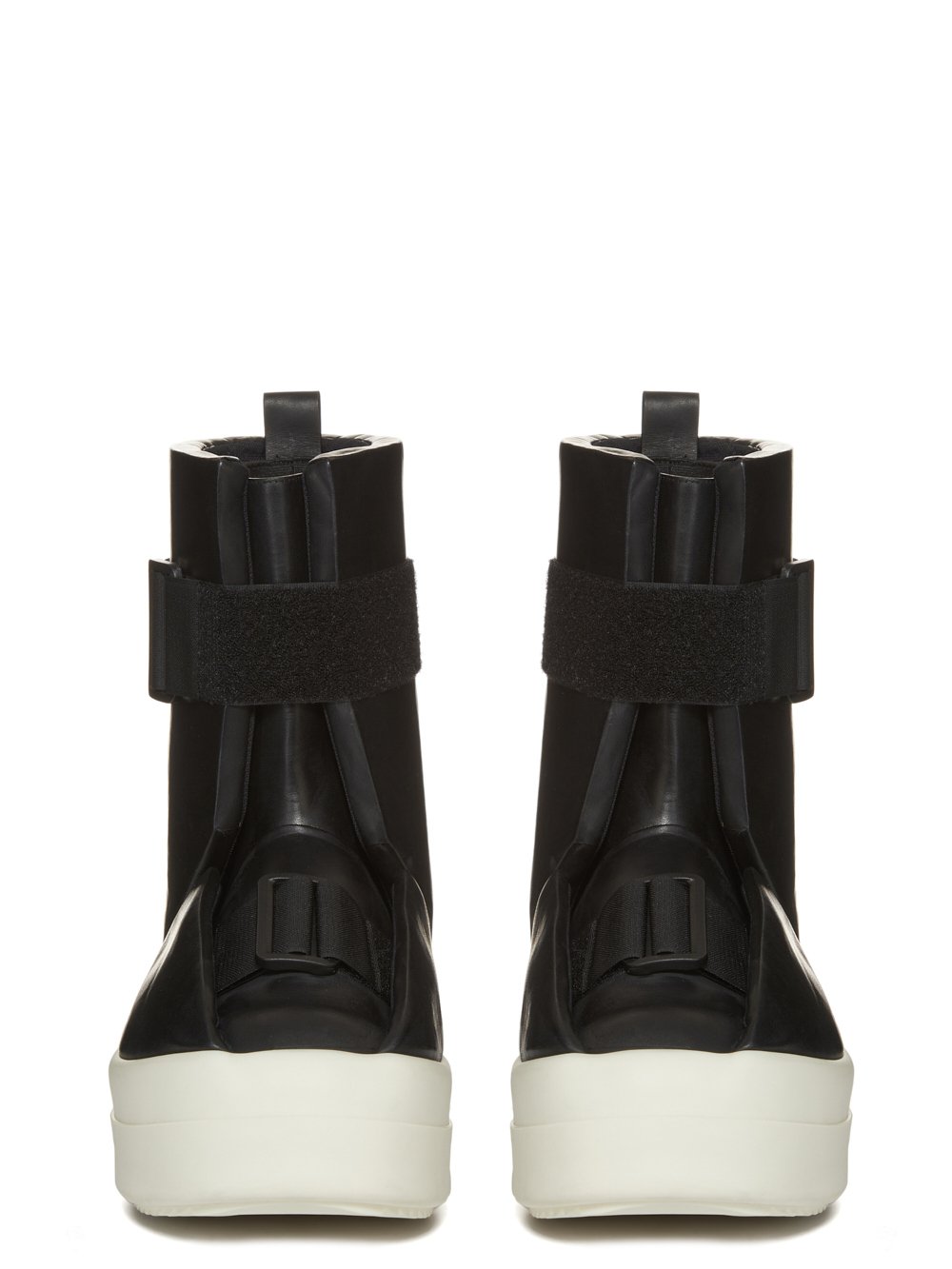 RICK OWENS FW23 LUXOR RUNWAY SPLINT SNEAKS IN BLACK AND MILK FULL GRAIN CALF LEATHER