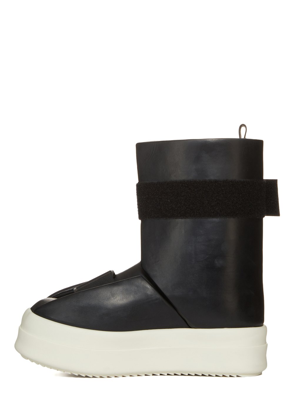 RICK OWENS FW23 LUXOR RUNWAY SPLINT SNEAKS IN BLACK AND MILK FULL GRAIN CALF LEATHER