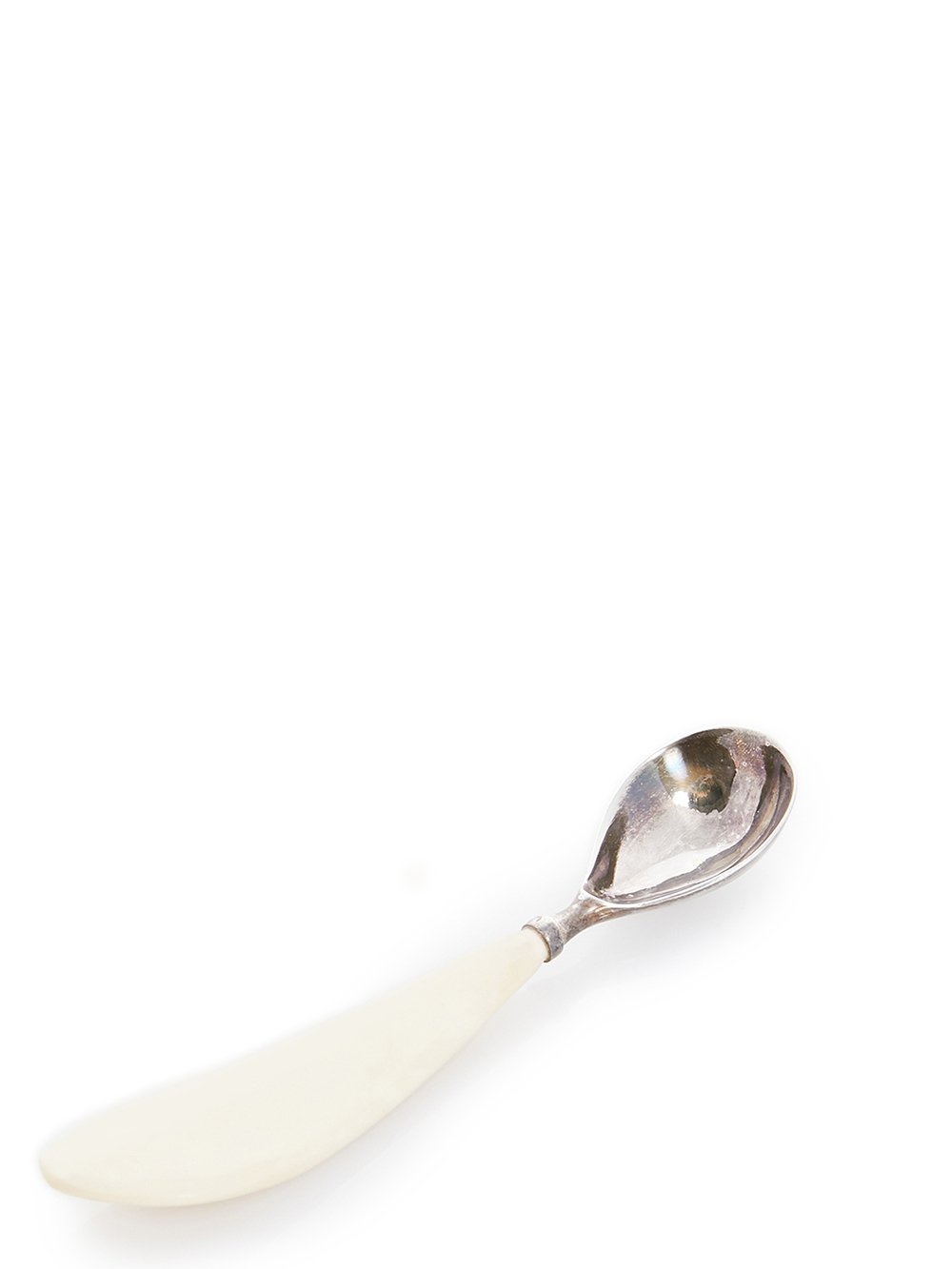 .RICK OWENS TEA SPOON IN STERLING SILVER AND OX BONE.