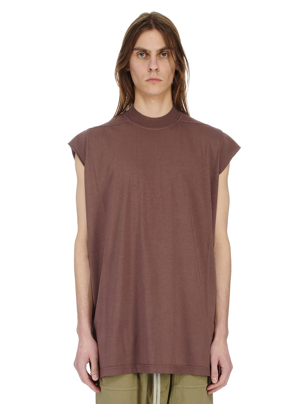 RICK OWENS FW23 LUXOR JUMBO SL T IN MAUVE MEDIUM WEIGHT COTTON JERSEY