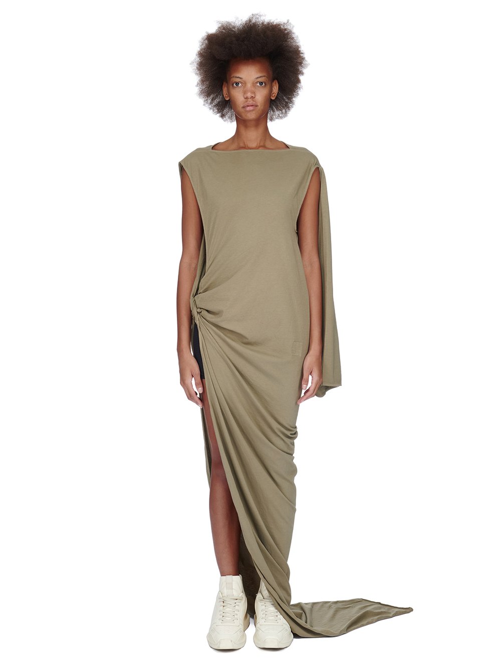 DRKSHDW FW23 LUXOR EDFU GOWN IN PALE GREEN MEDIUM WEIGHT COTTON JERSEY