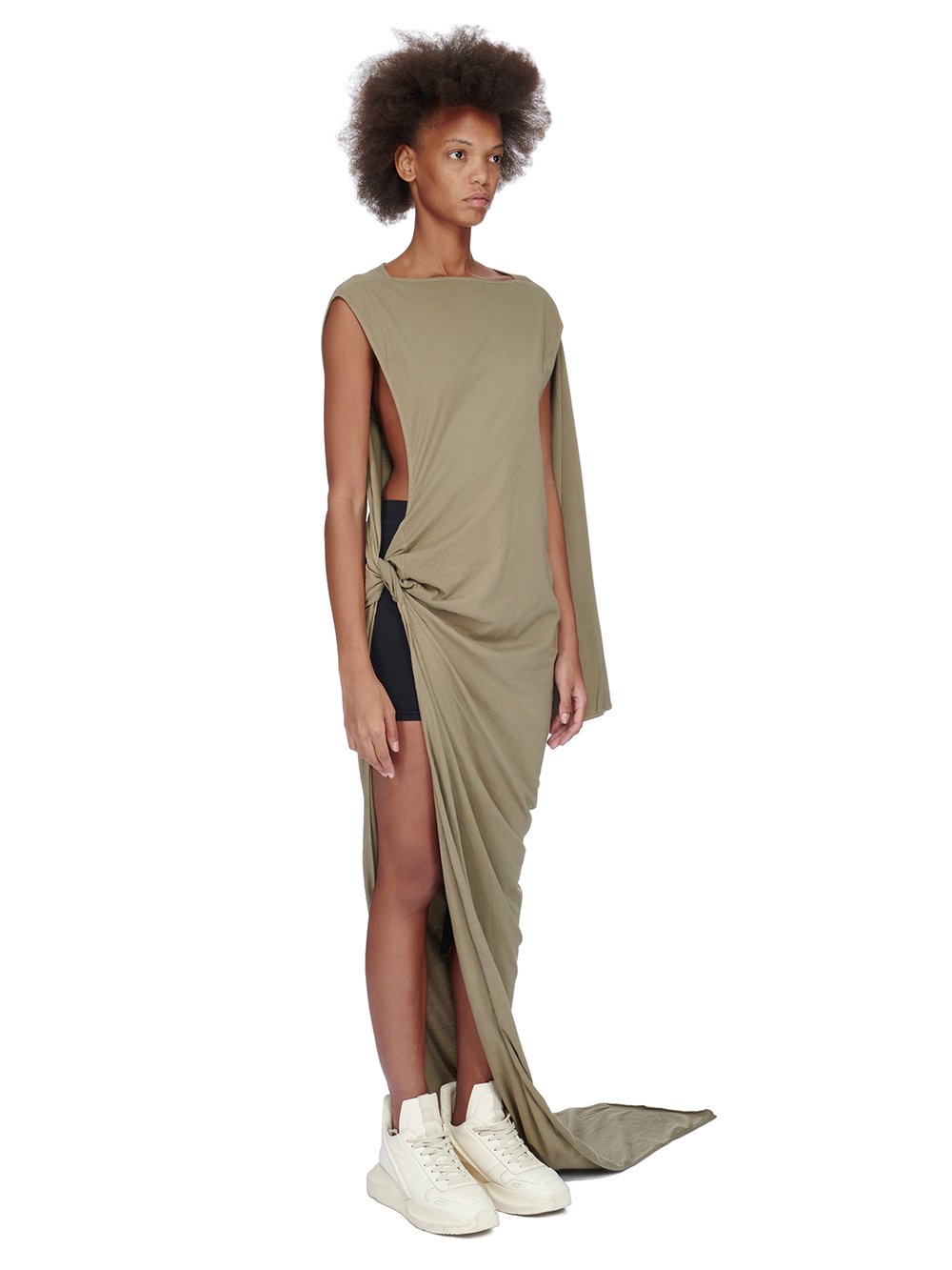 DRKSHDW FW23 LUXOR EDFU GOWN IN PALE GREEN MEDIUM WEIGHT COTTON JERSEY