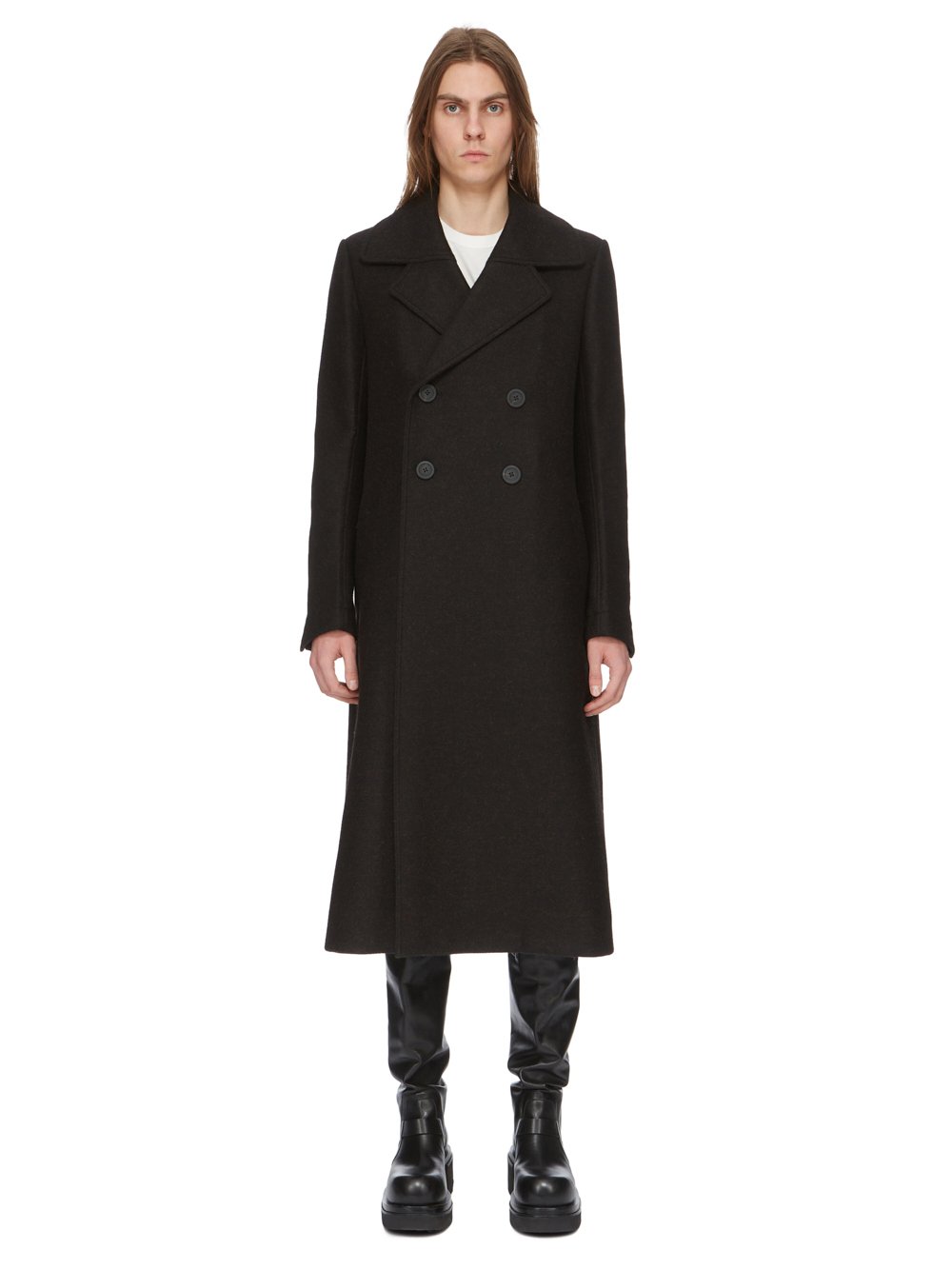 RICK OWENS FW23 LUXOR NEW BELL COAT IN COMPACT WOOL FELT