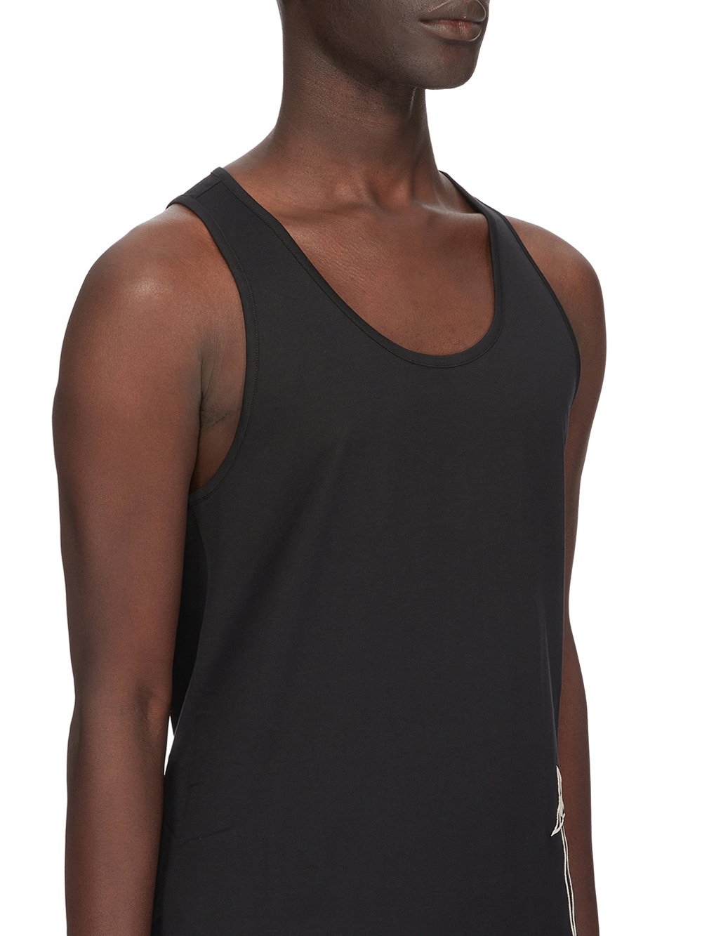 CHAMPION X RICK OWENS BASKETBALL TANK IN BLACK MEDIUM WEIGHT COTTON JERSEY 