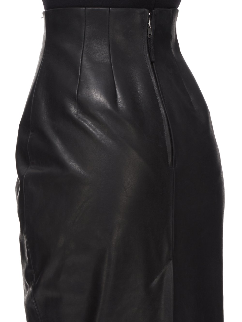 RICK OWENS FW23 LUXOR DIRT PILLAR IN BLACK RAVENNA CALF LEATHER