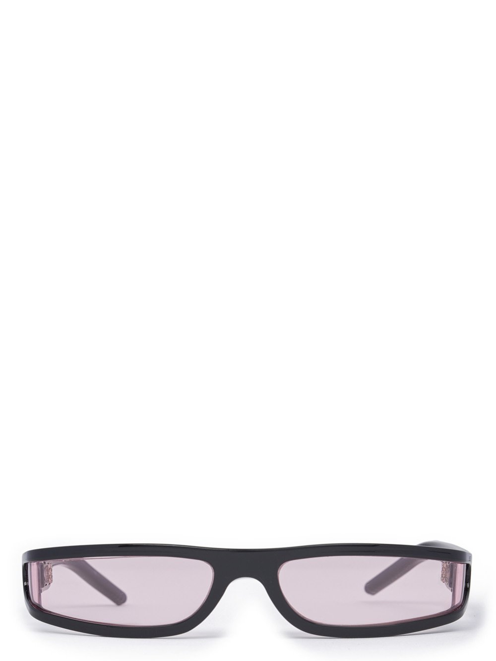 RICK OWENS FOG SUNGLASSES IN BLACK WITH PINK LENS