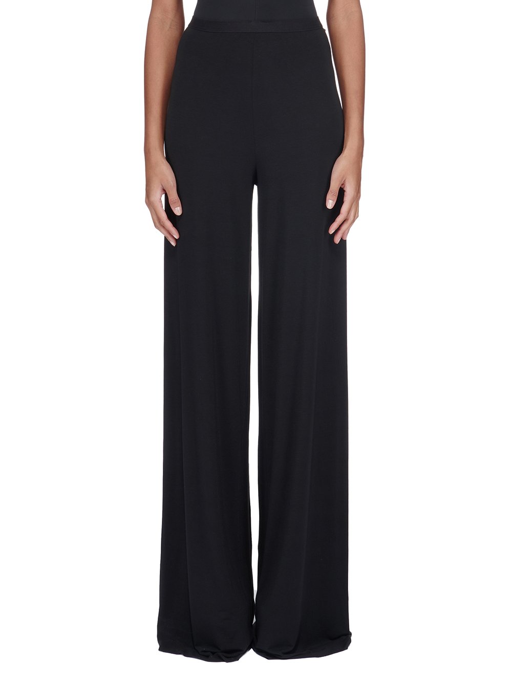 RICK OWENS LILIES FW23 LUXOR FARRAH PANTS IN BLACK MODAL CASHMERE JERSEY