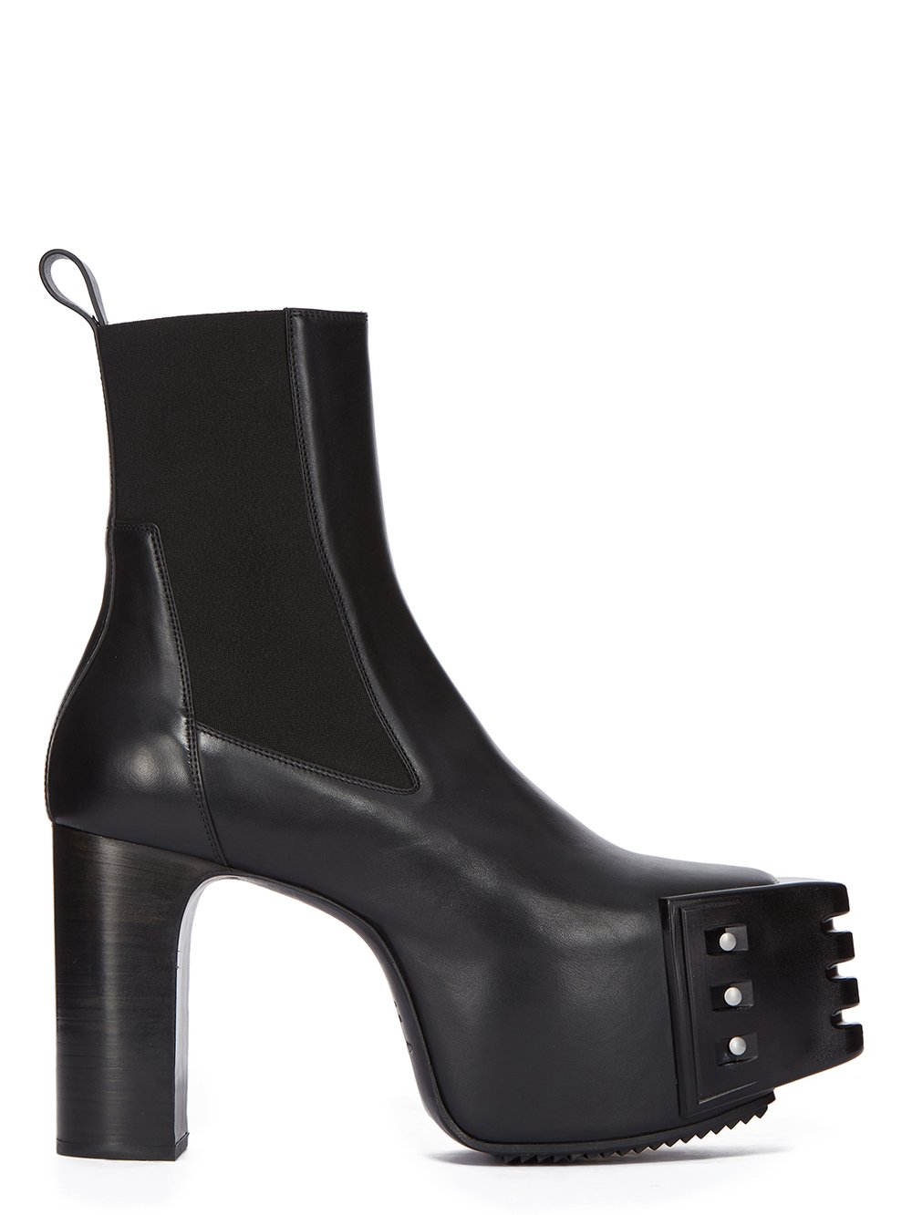 RICK OWENS FW23 LUXOR GRILLED PLATFORMS 45 IN BLACK CORTINA GREASE CALF LEATHER RICK OWENS FW23 LUXOR GRILLED PLATFORMS 45 IN BLACK CORTINA GREASE CALF LEATHER
