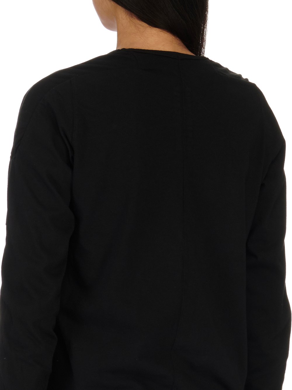 RICK OWENS FW23 LUXOR SCARIFICATION LS T IN BLACK MEDIUM WEIGHT COTTON JERSEY 