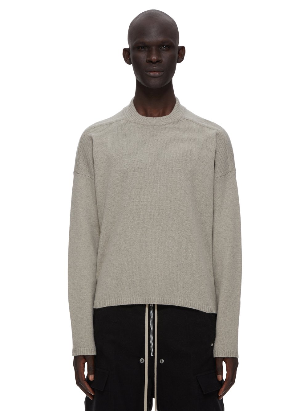 RICK OWENS FW23 LUXOR TOMMY LUPETTO IN PEARL RECYCLED CASHMERE KNIT