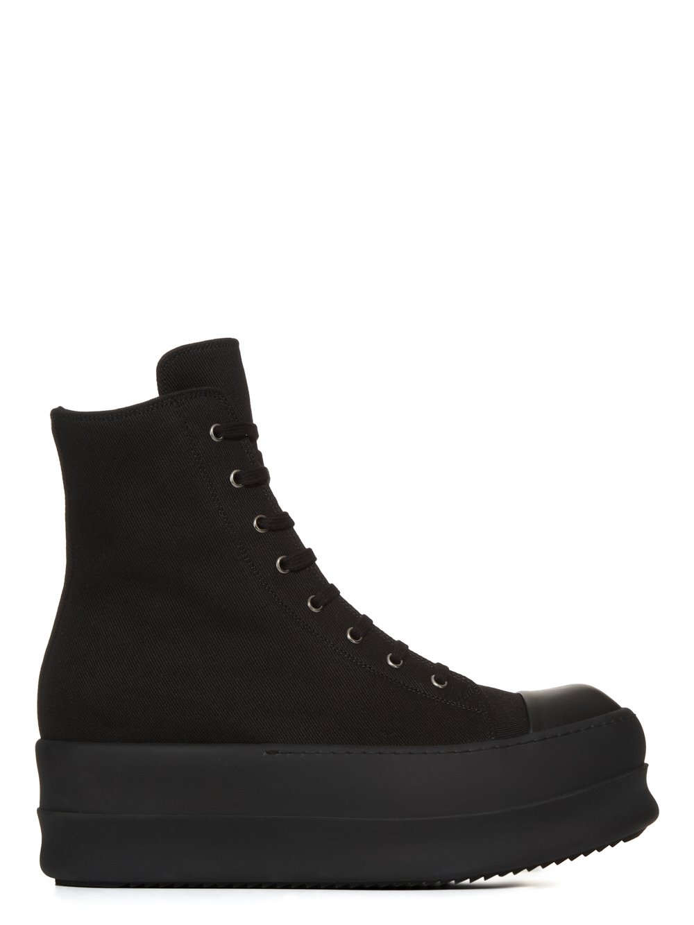 DRKSHDW FW23 LUXOR DOUBLE BUMPER SNEAKS IN BLACK 13OZ OVERDYED DENIM DRKSHDW FW23 LUXOR DOUBLE BUMPER SNEAKS IN BLACK 13OZ OVERDYED DENIM