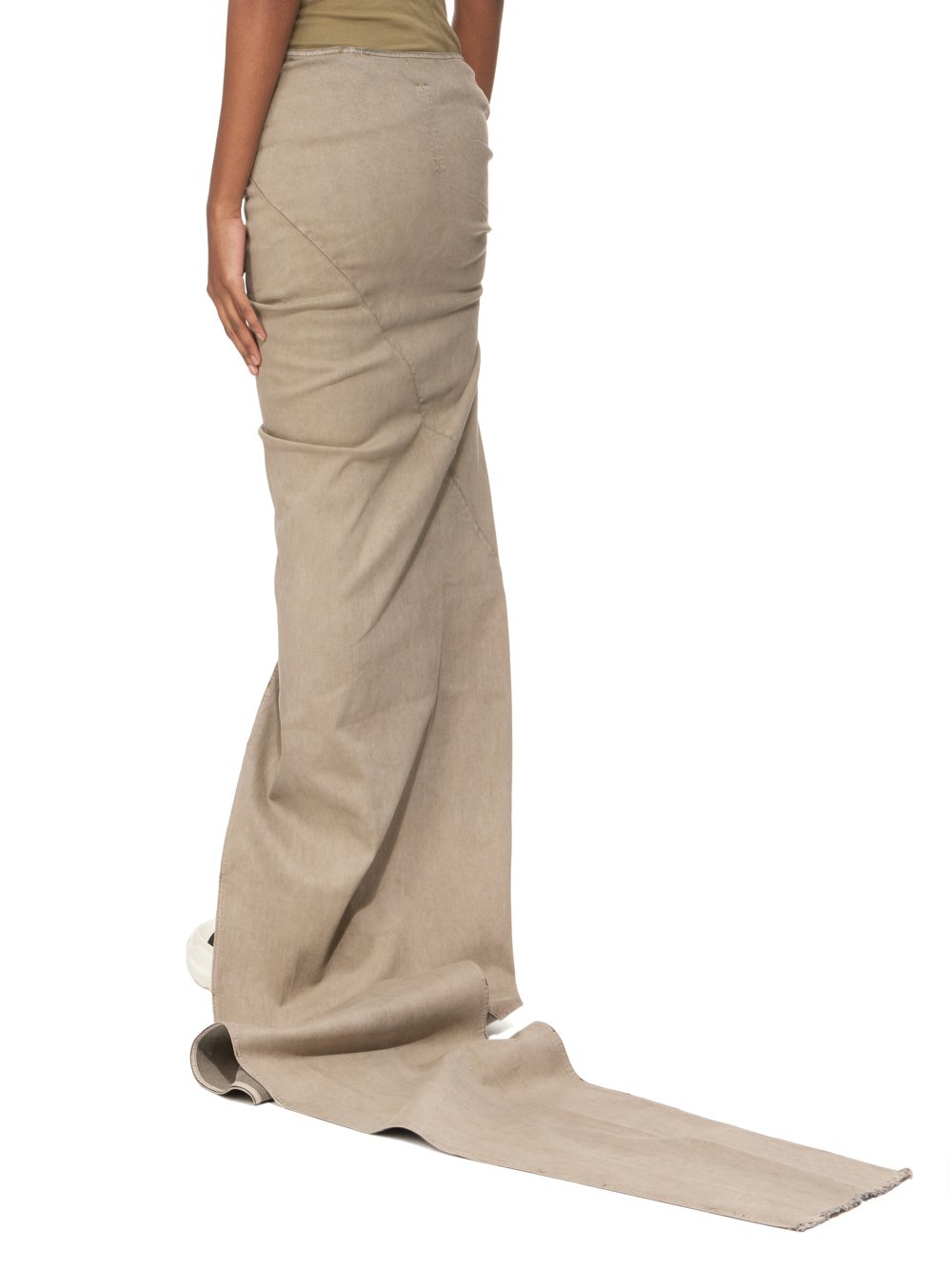 DRKSHDW FW23 LUXOR EDFU SKIRT LONG IN MINERAL PEARL STRETCH DENIM