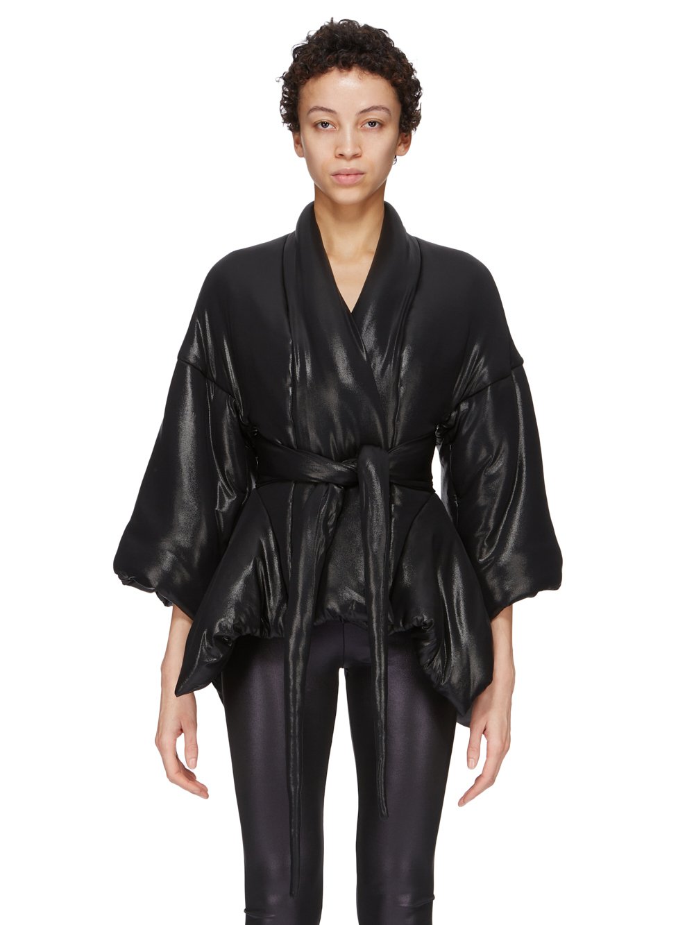 RICK OWENS LILIES FW23 LUXOR TOMMYWING JKT IN BLACK GLOSSY VISCOSE JERSEY RICK OWENS LILIES FW23 LUXOR TOMMYWING JKT IN BLACK GLOSSY VISCOSE JERSEY