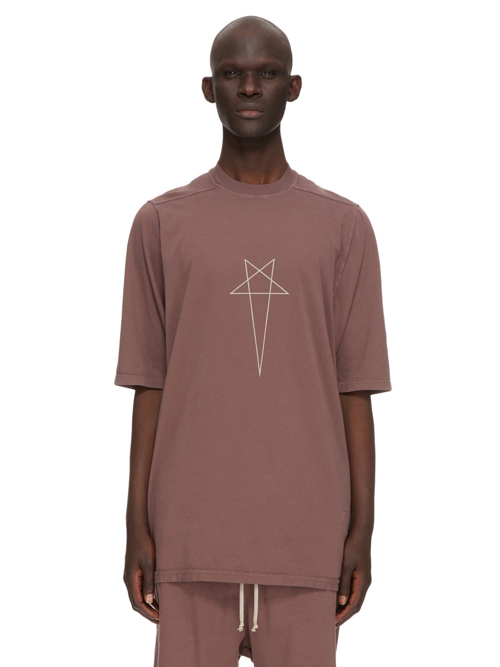 DRKSHDW FW23 LUXOR JUMBO SS T IN MAUVE AND PEARL MEDIUM WEIGHT COTTON JERSEY
