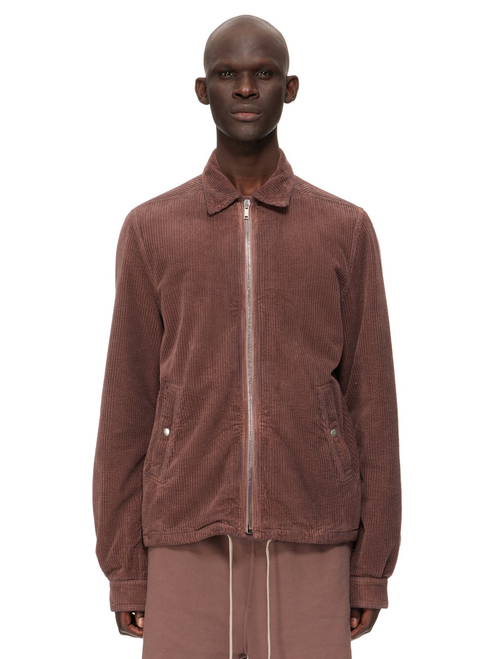 DRKSHDW FW23 LUXOR ZIPFRONT JKT IN MAUVE WIDE COTTON CORDUROY